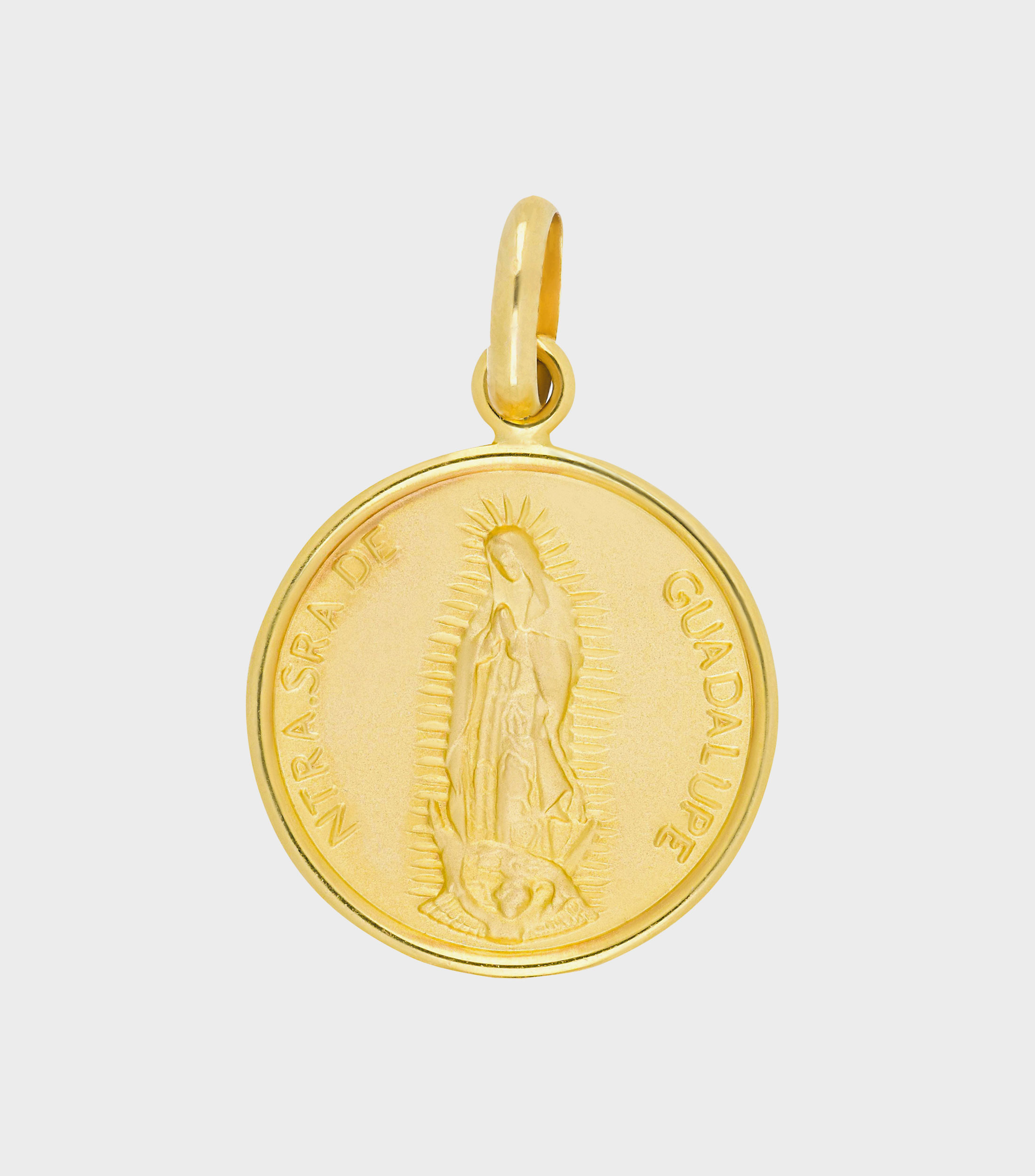 Medalla en oro amarillo 14 Kilates Virgen de Guadalupe Unisex