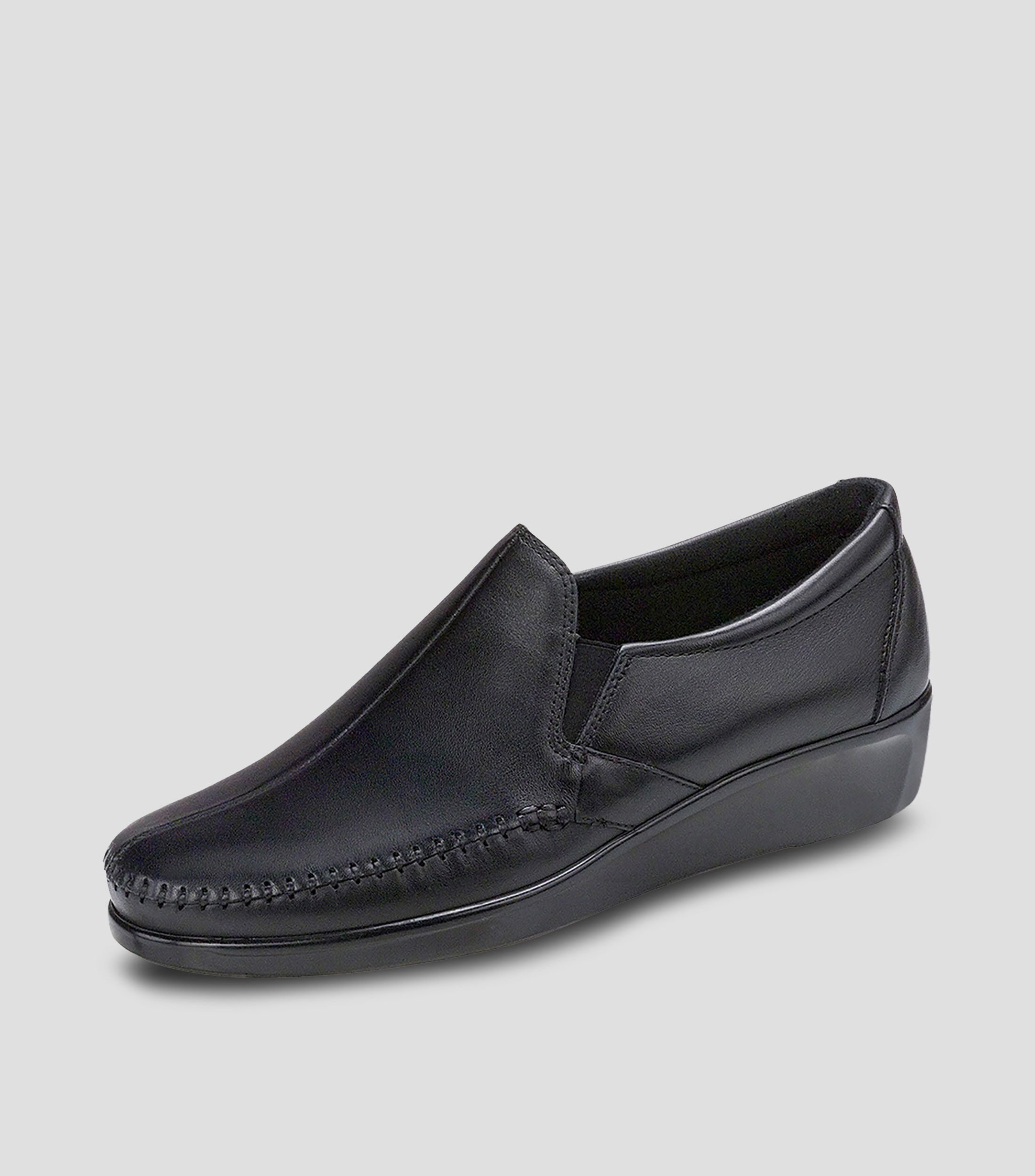 Zapato casual de horma amplia, máxima comodidad en piel genuina Mujer