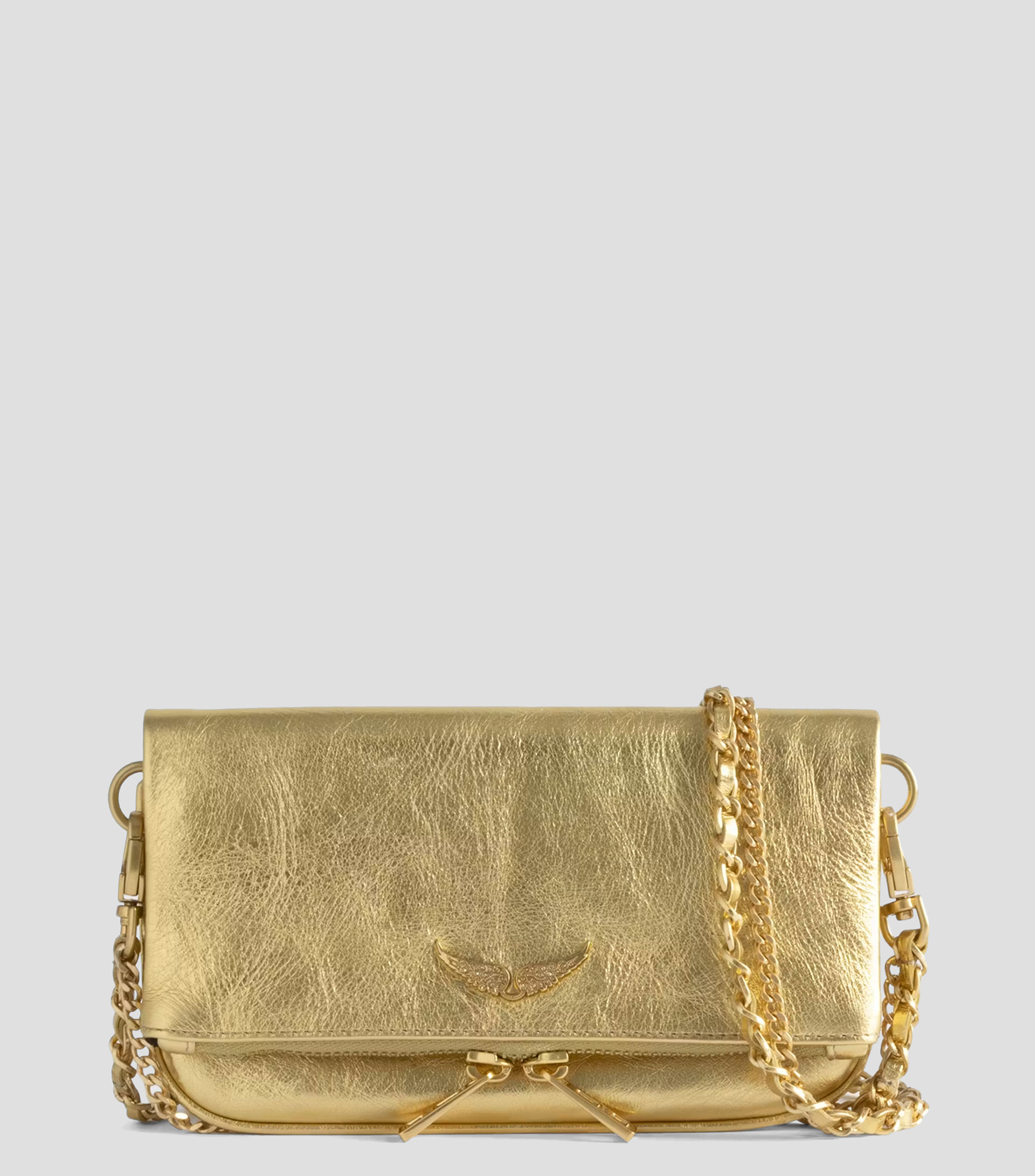 Bolsa clutch en piel lisa Mujer