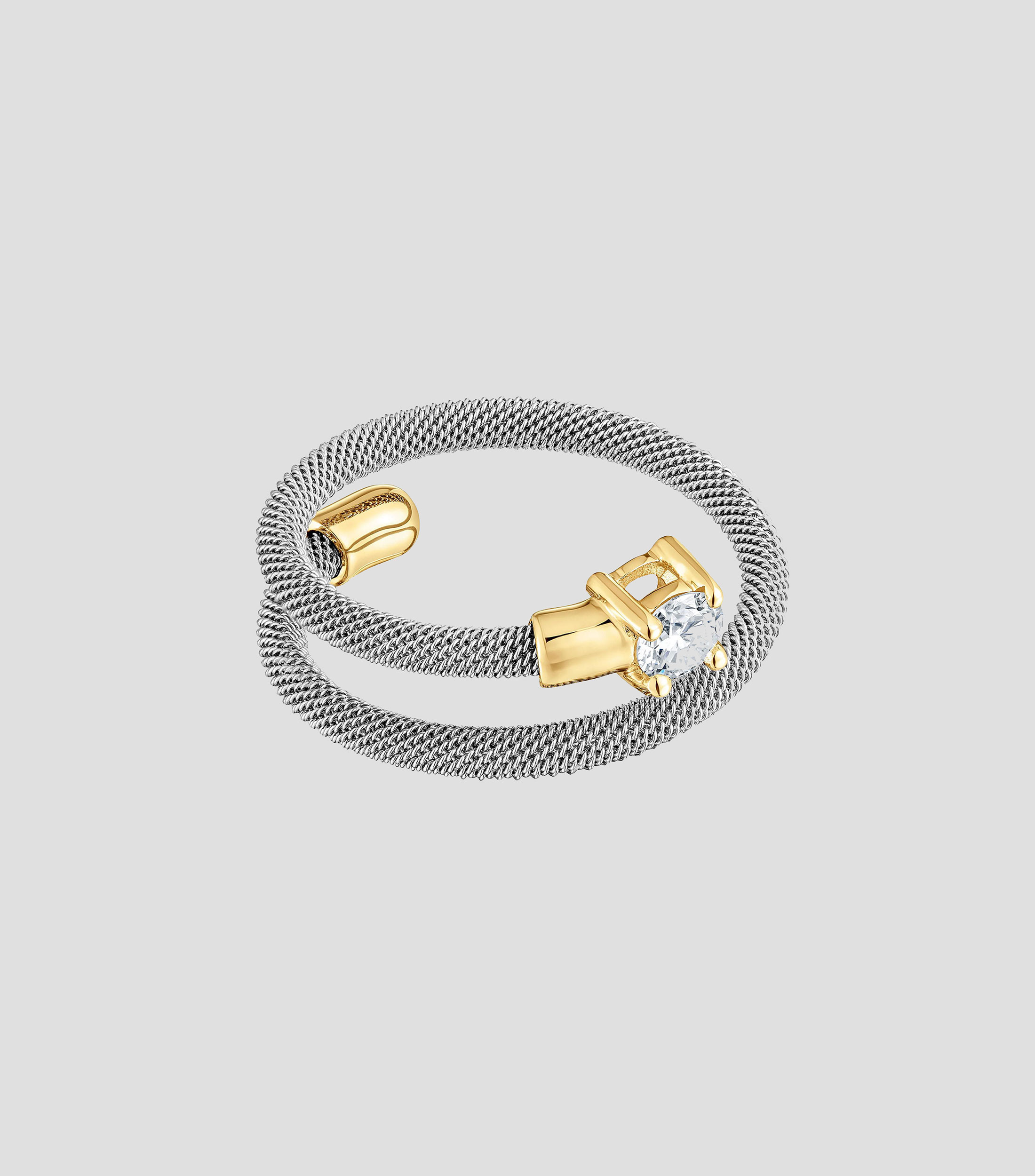 Anillo en oro de 14 kilates Tous Mesh con circonias Mujer