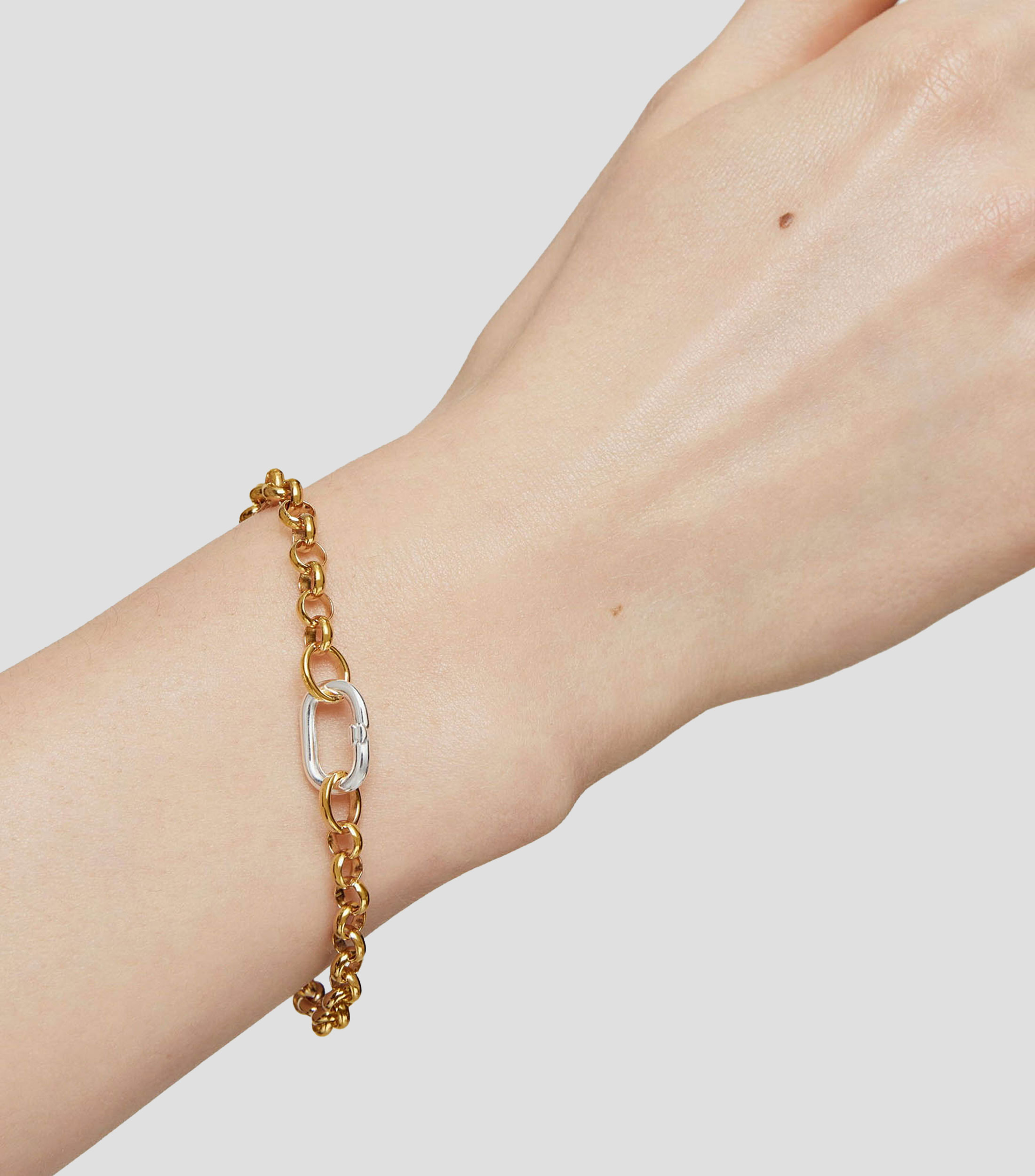 Anilla pequena de plata Hold Oval Mujer