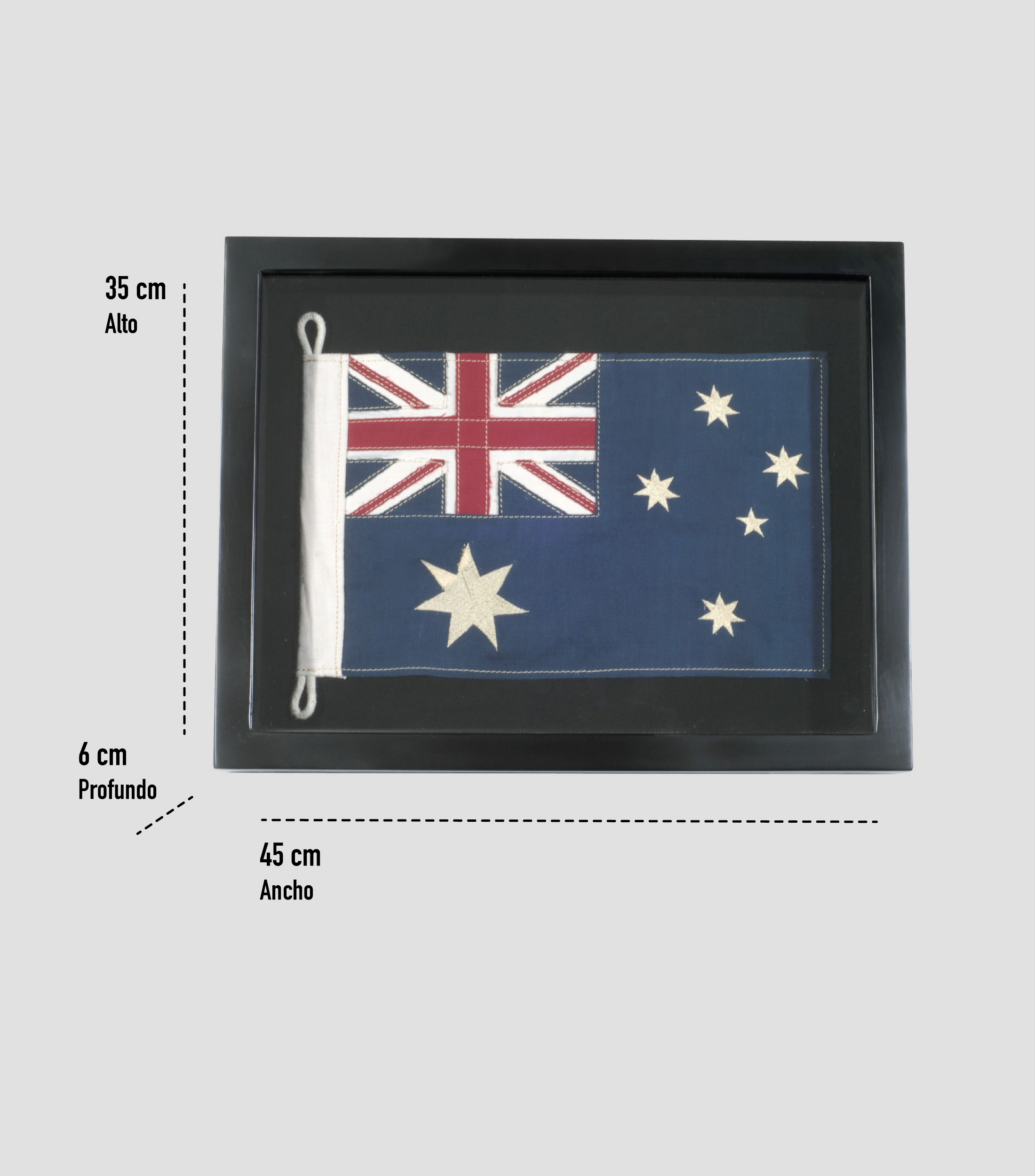 Cuadro Flag Shadow Box Australia en Madera y tela
