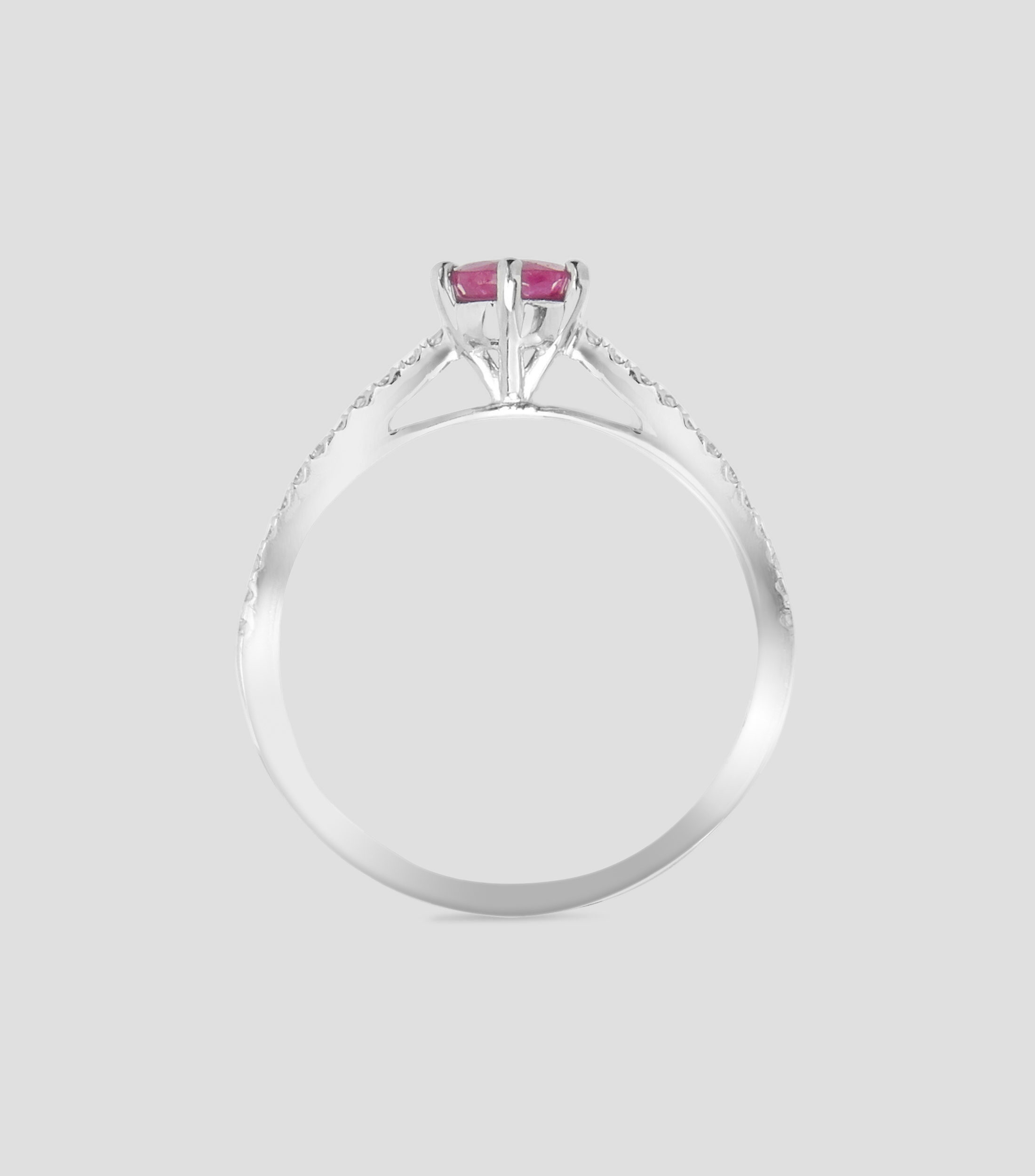 Anillo en oro blanco de 14 Kts Mujer