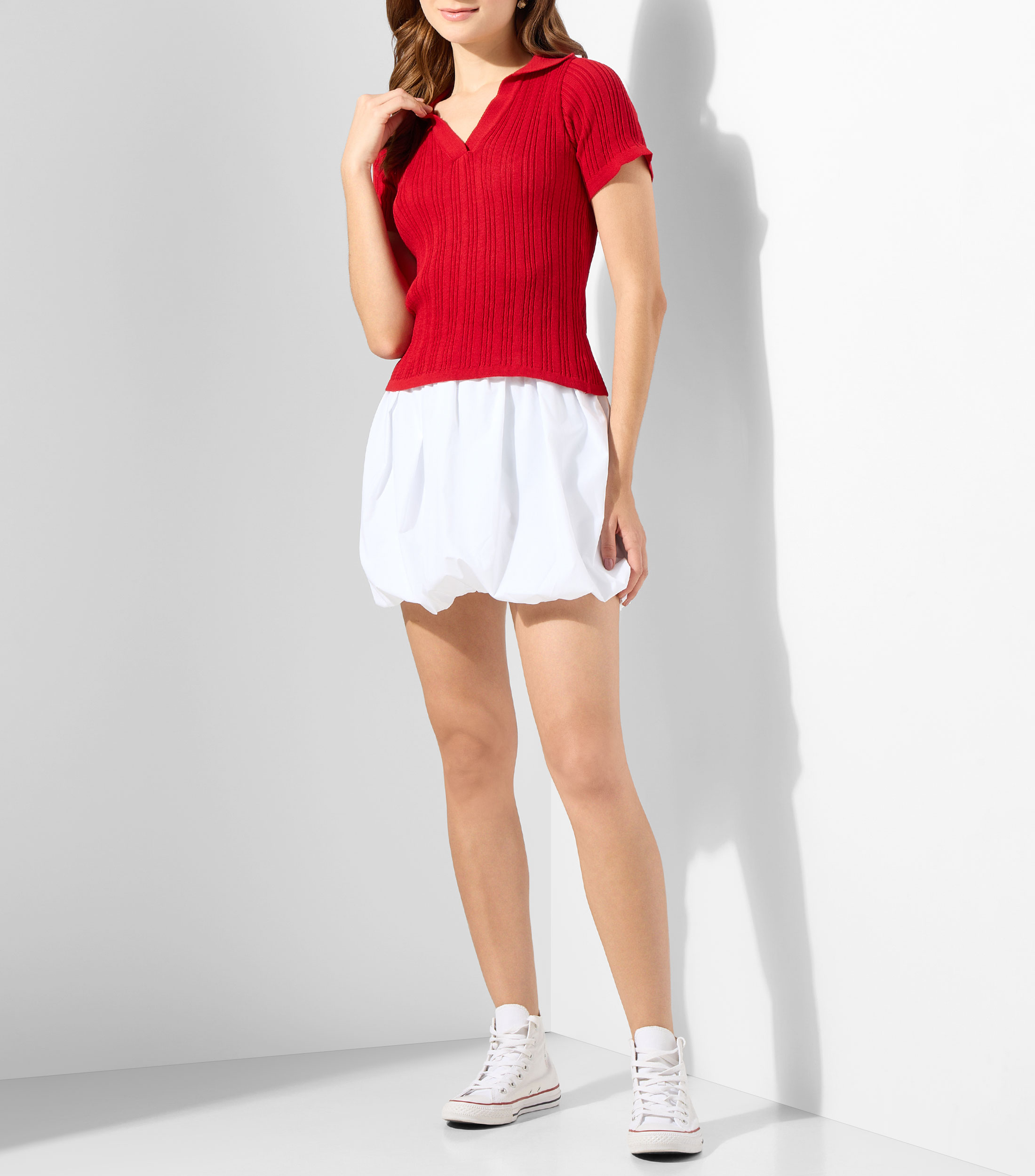 Playera Tipo Polo Manga Corta Lisa Mujer