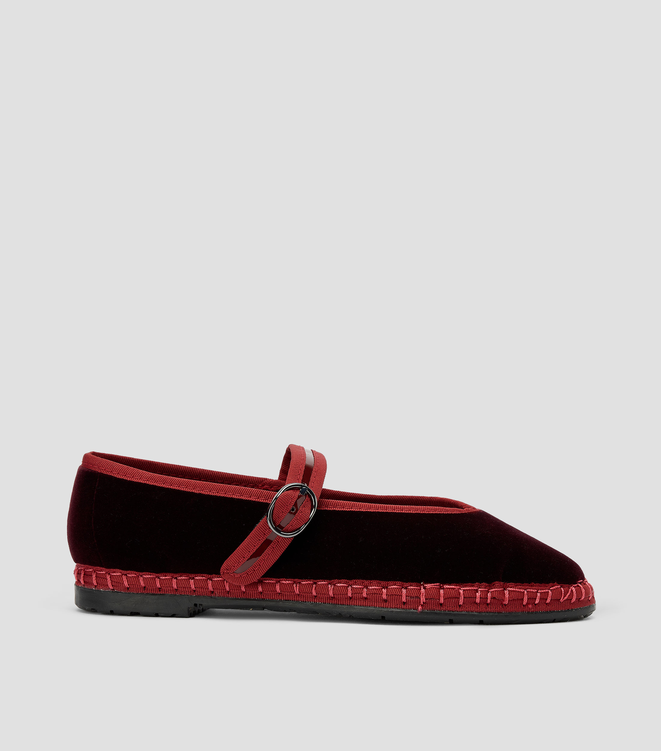 Flats Pierre Wine terciopelo Mujer