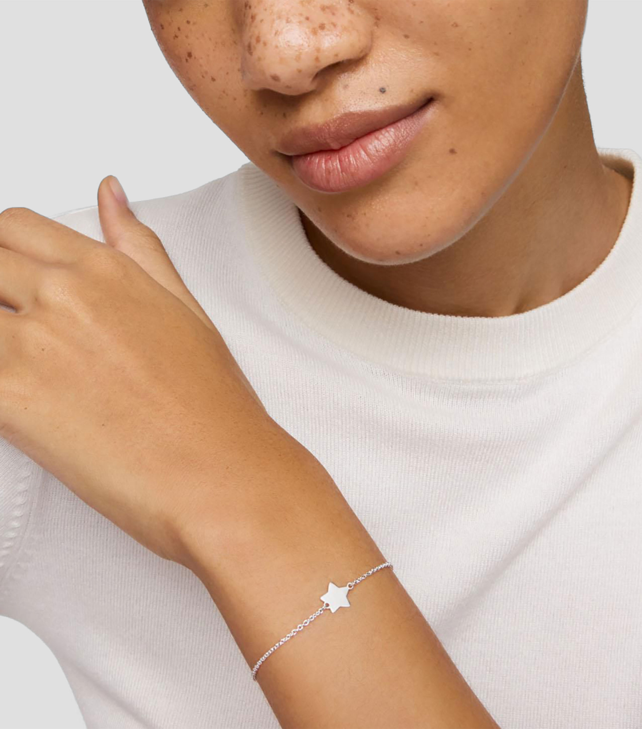 Pulsera en plata motivo estrella Mujer