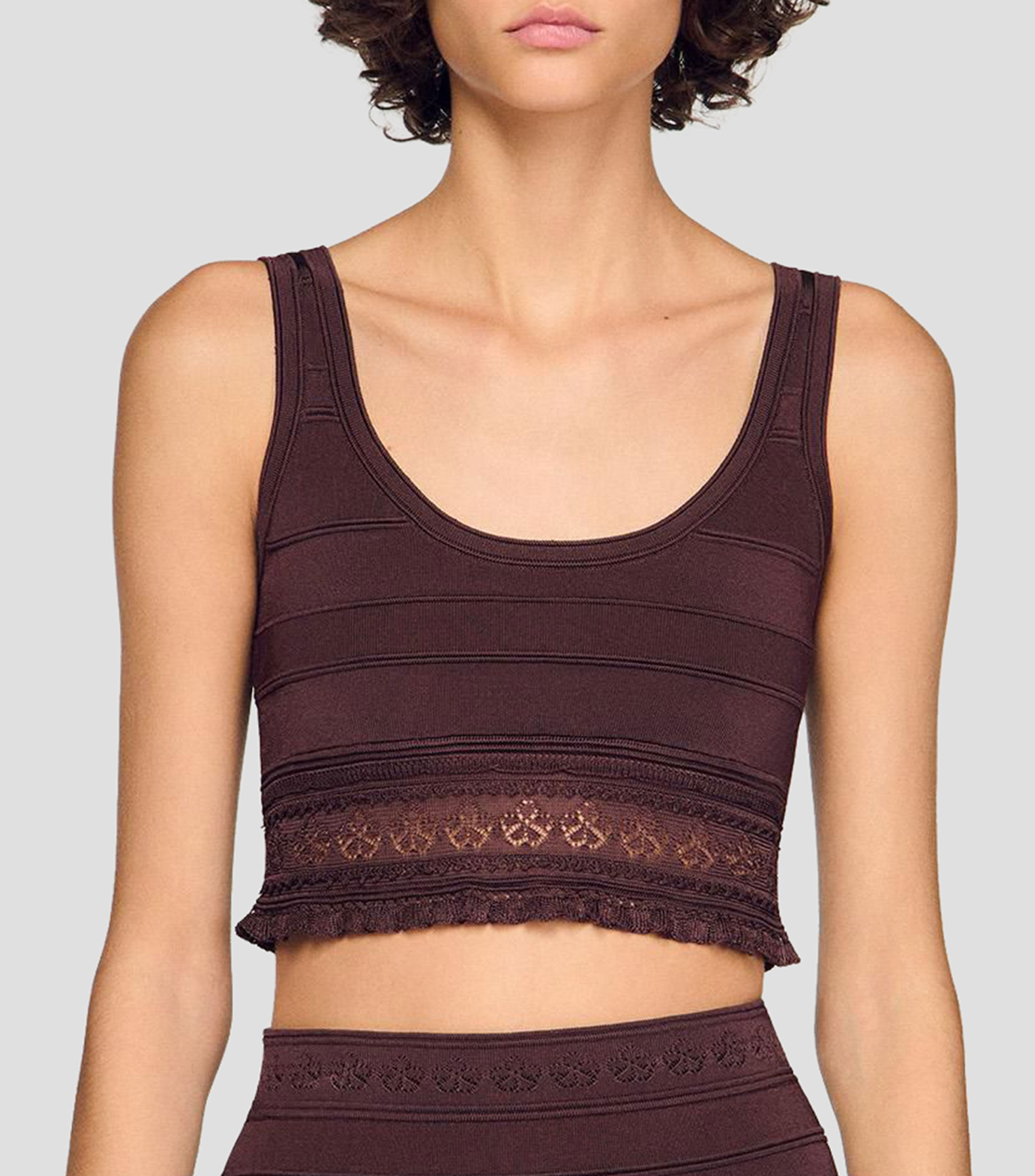 Top cuello redondo sin mangas fantasía Mujer