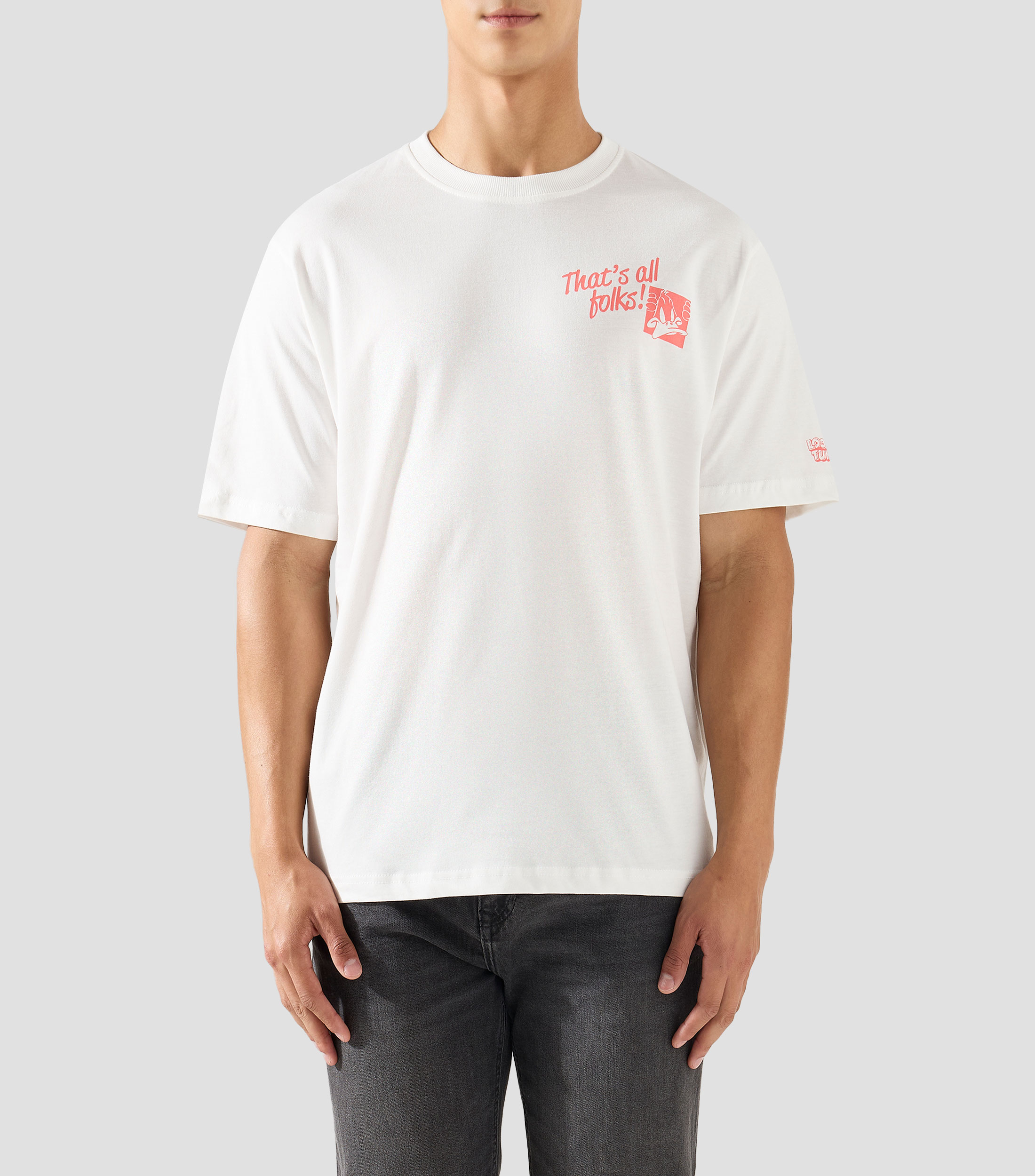 Playera de cuello redondo con manga corta estampada Hombre