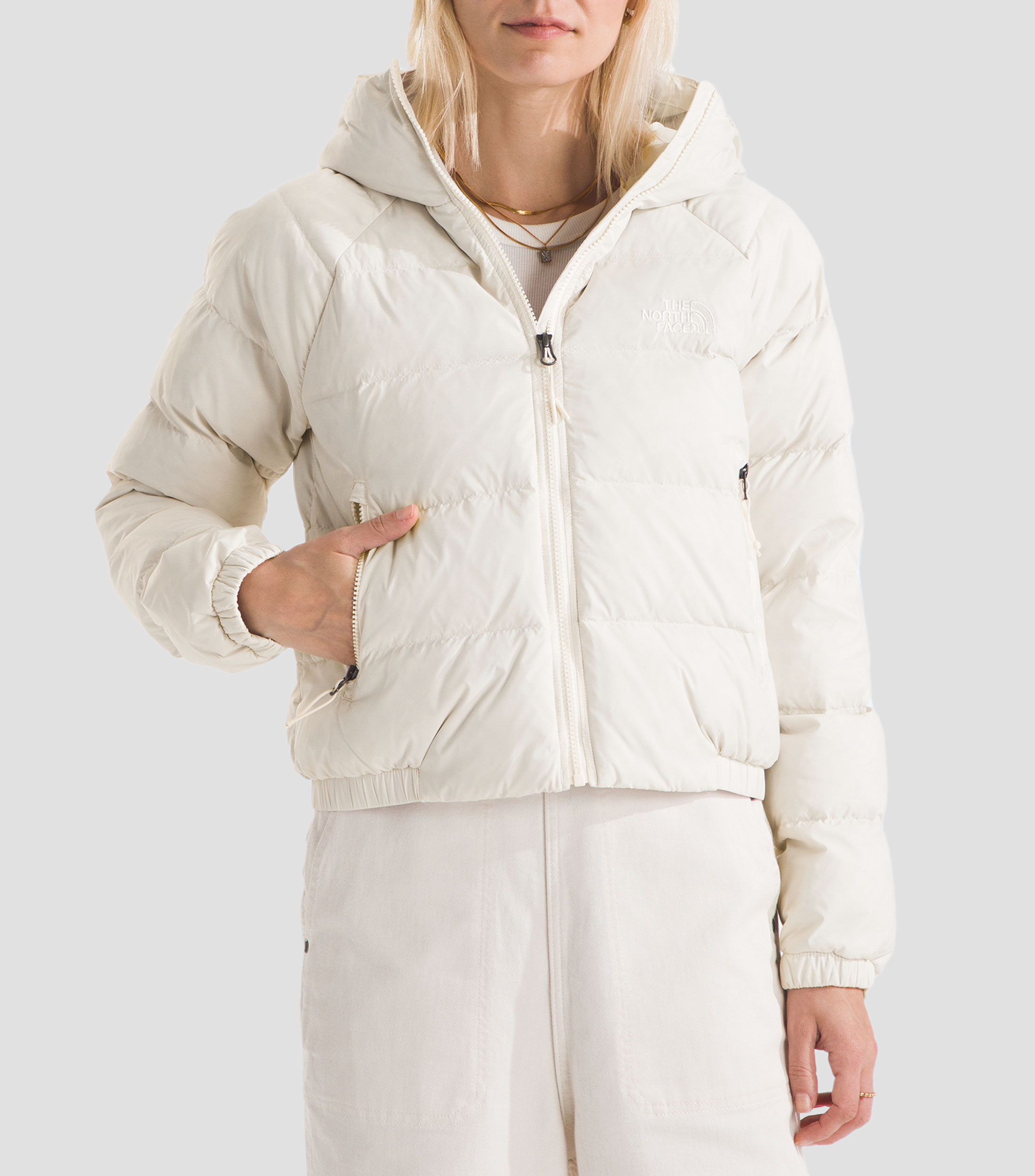 Chamarra Puffer con Capucha HydrenaliteTM Down Mujer