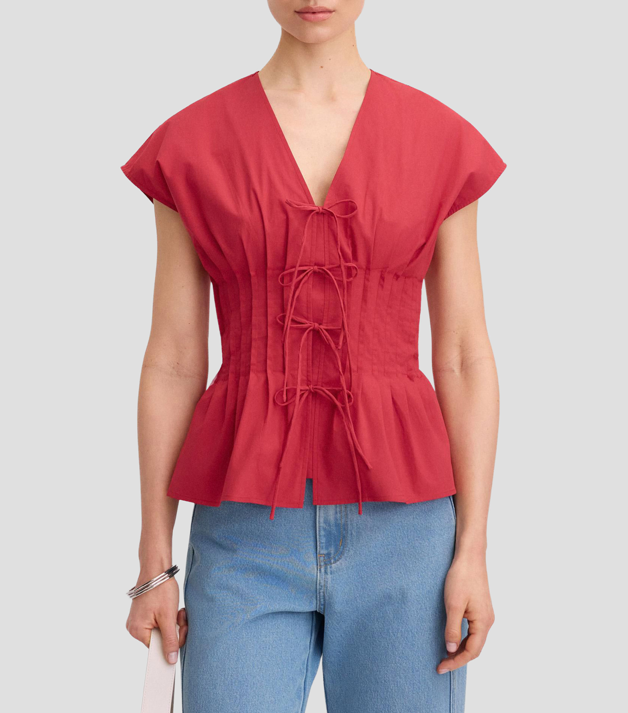 Top liso manga corta Mujer