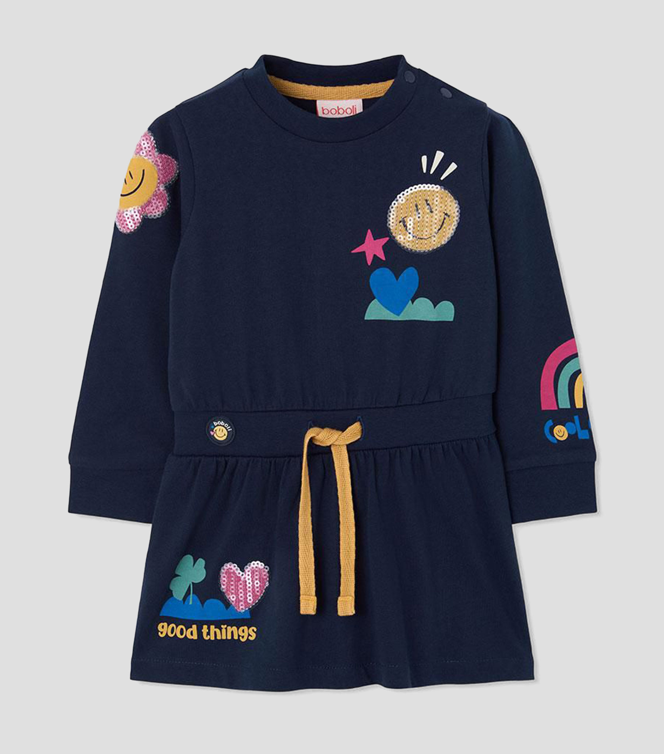 Vestido con manga larga estampado Niña