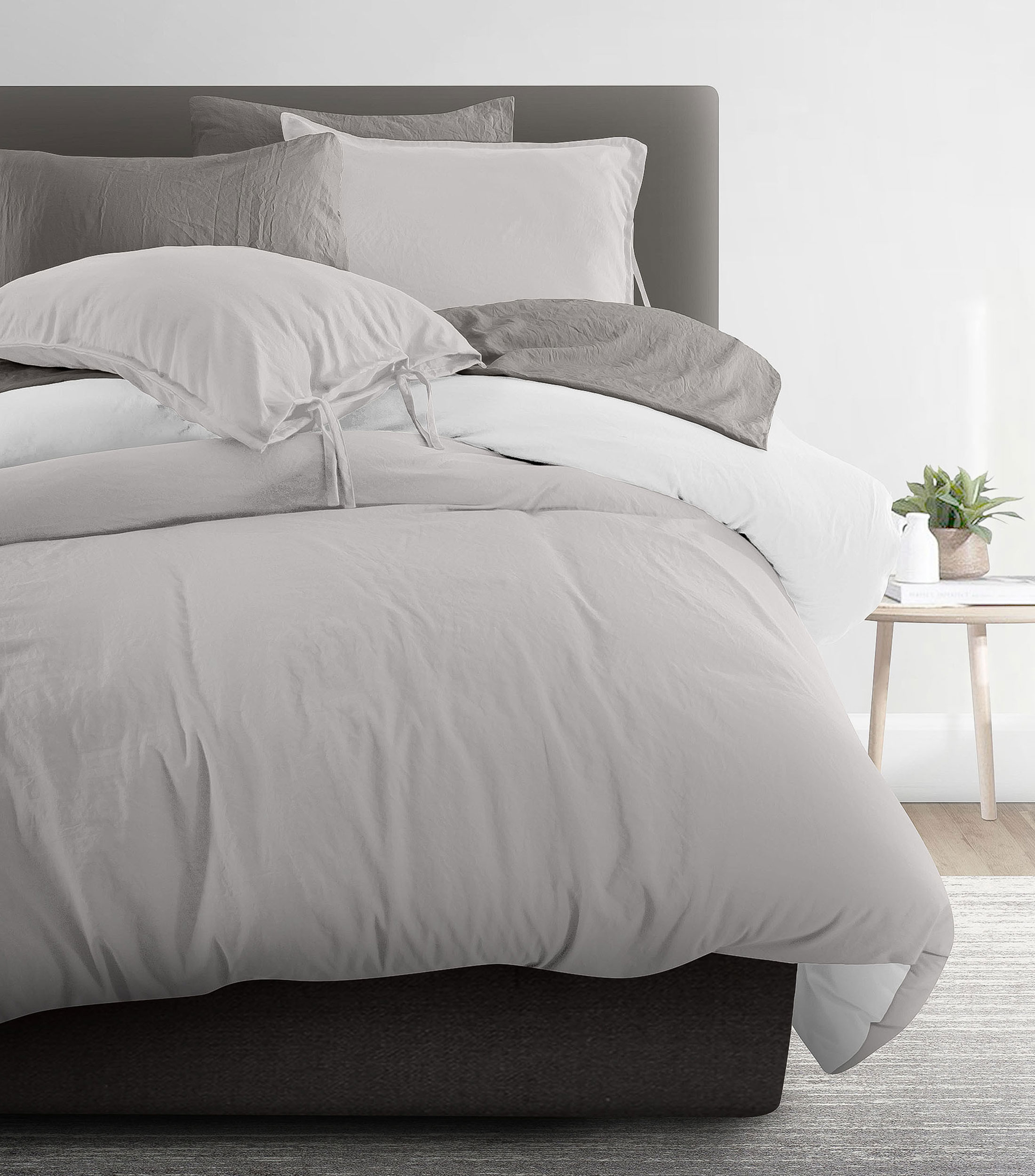 Juego de Funda para Duvet Matrimonial Linette Gris yeso