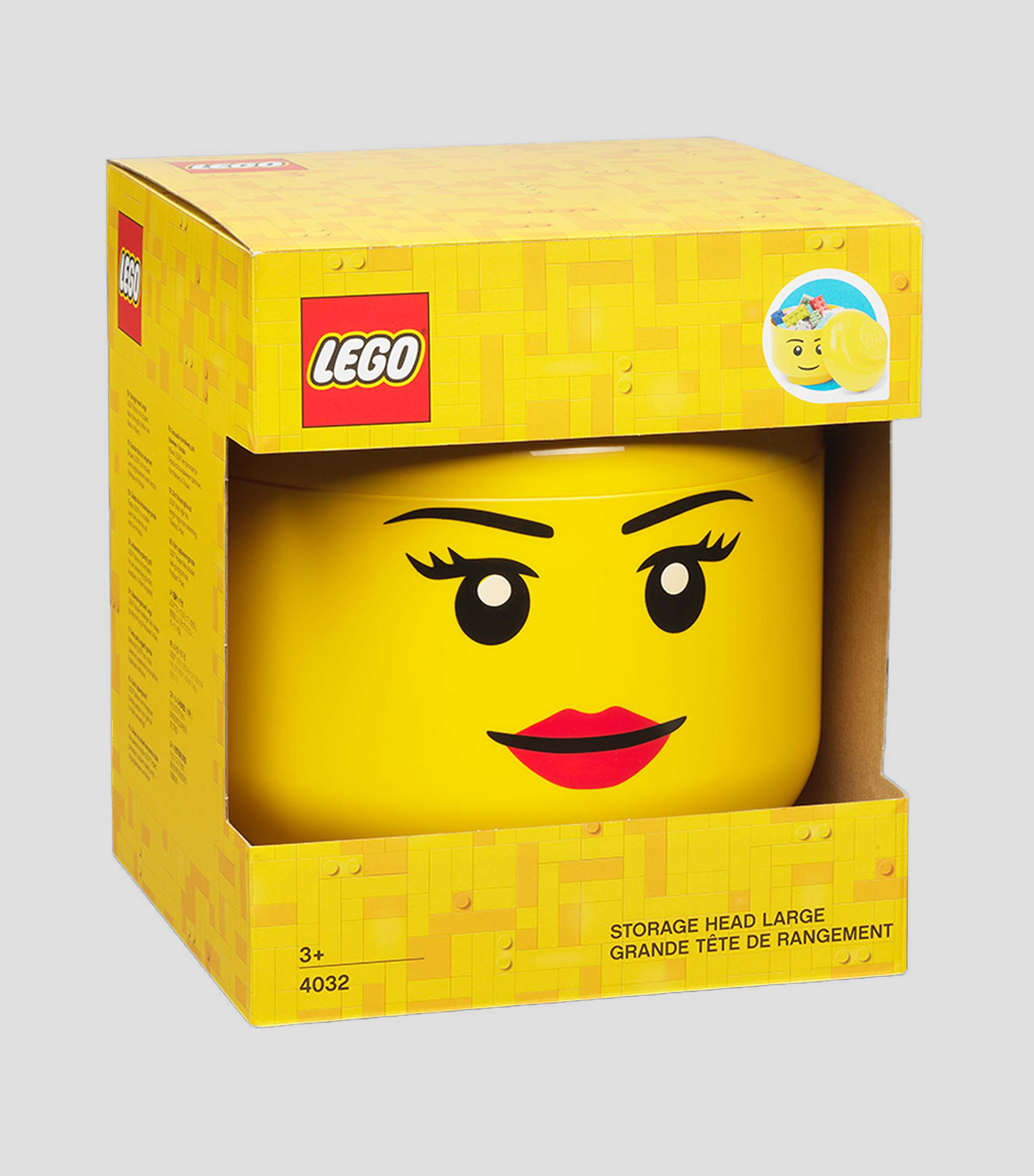 Lego Storage, Cabeza de almacenaje Grande Nina Amarillo