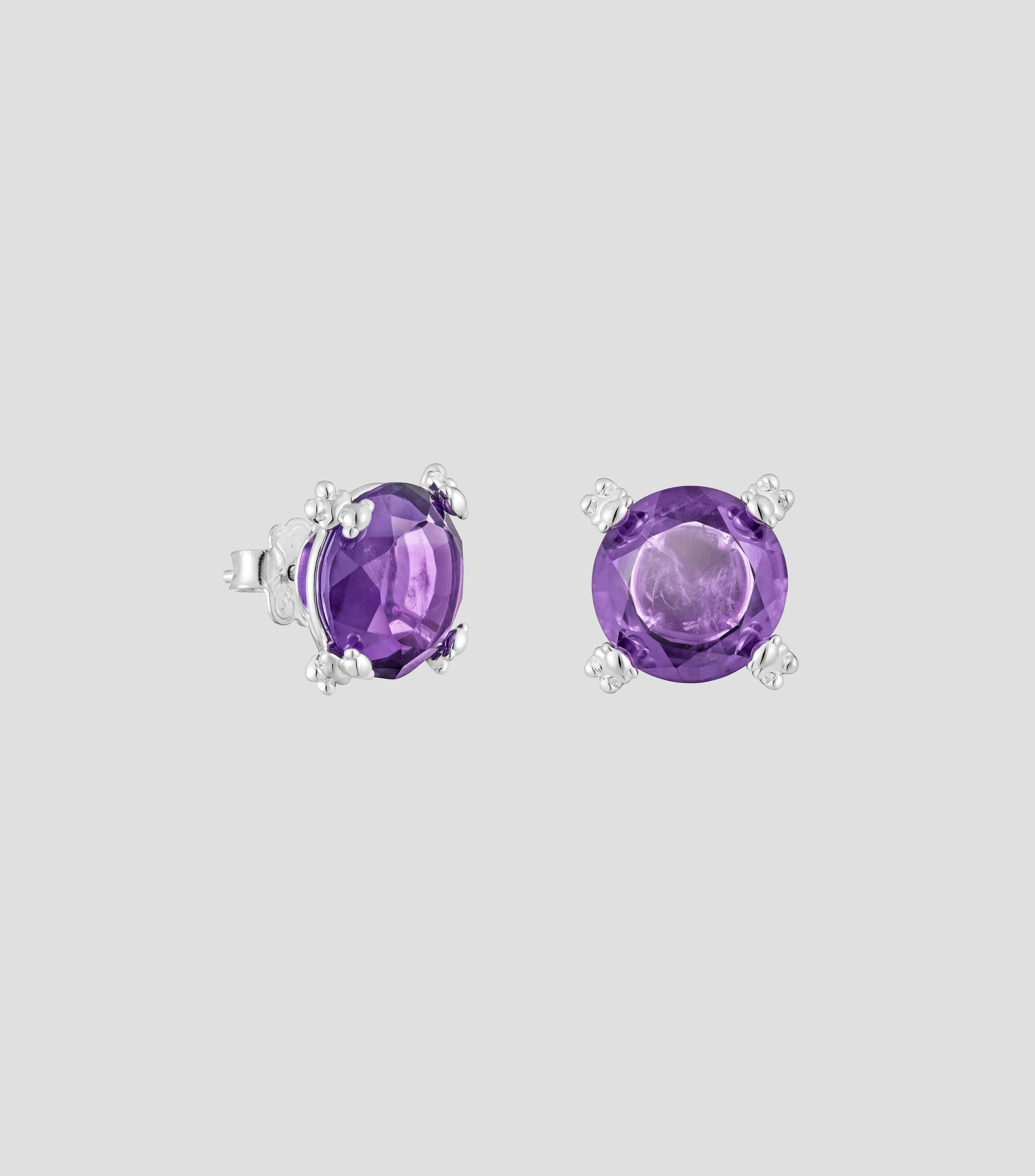 Aretes en plata .925 Colors Pills con amatista Mujer