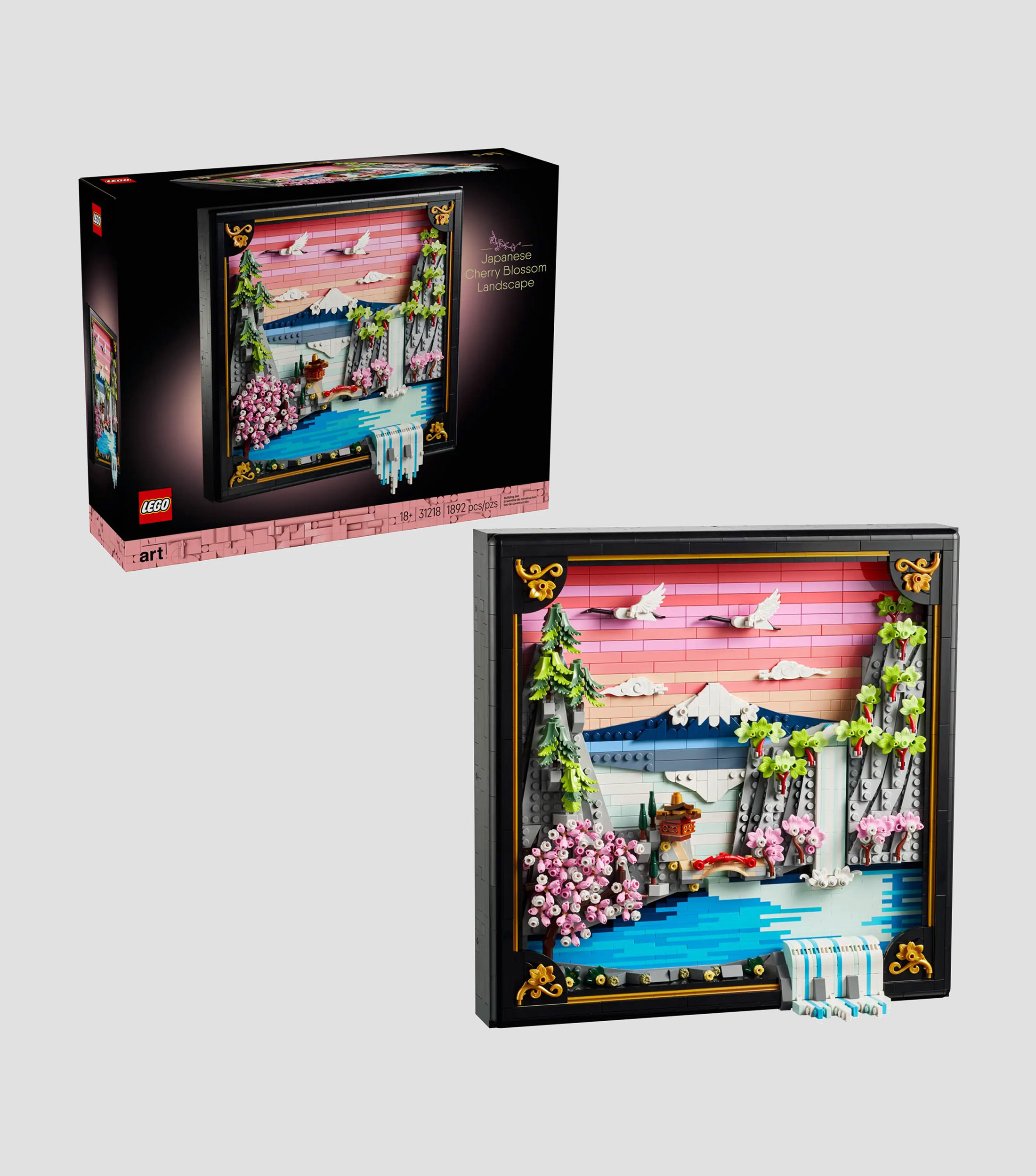 Lego Art, Paisaje Japonés con Cerezos en Flor