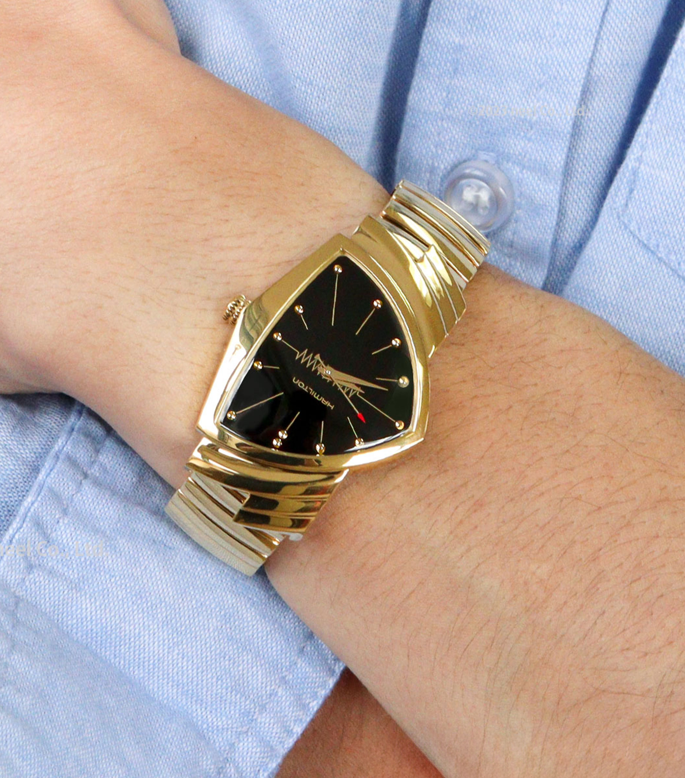 Reloj Unisex Ventura Casual Dorado, Negro