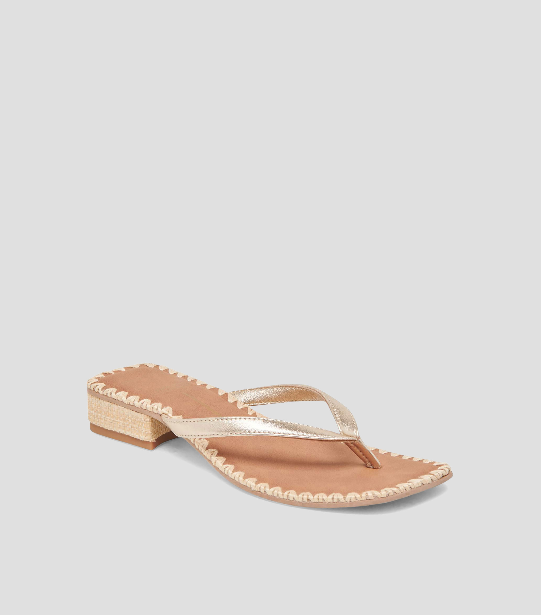 Sandalias pata de gallo con tacón bajo cuadrado Mujer