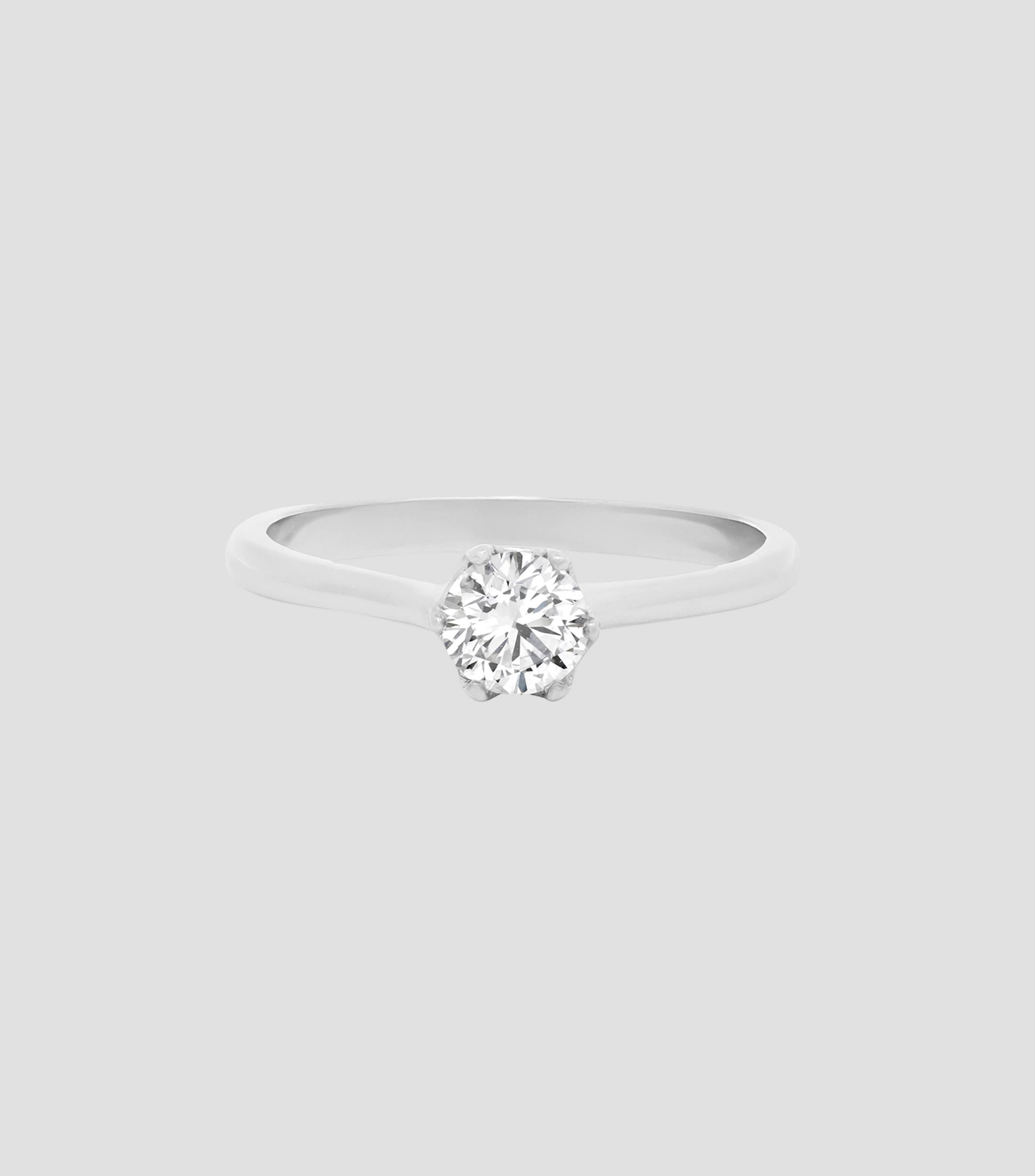 Anillo solitario en oro Mujer