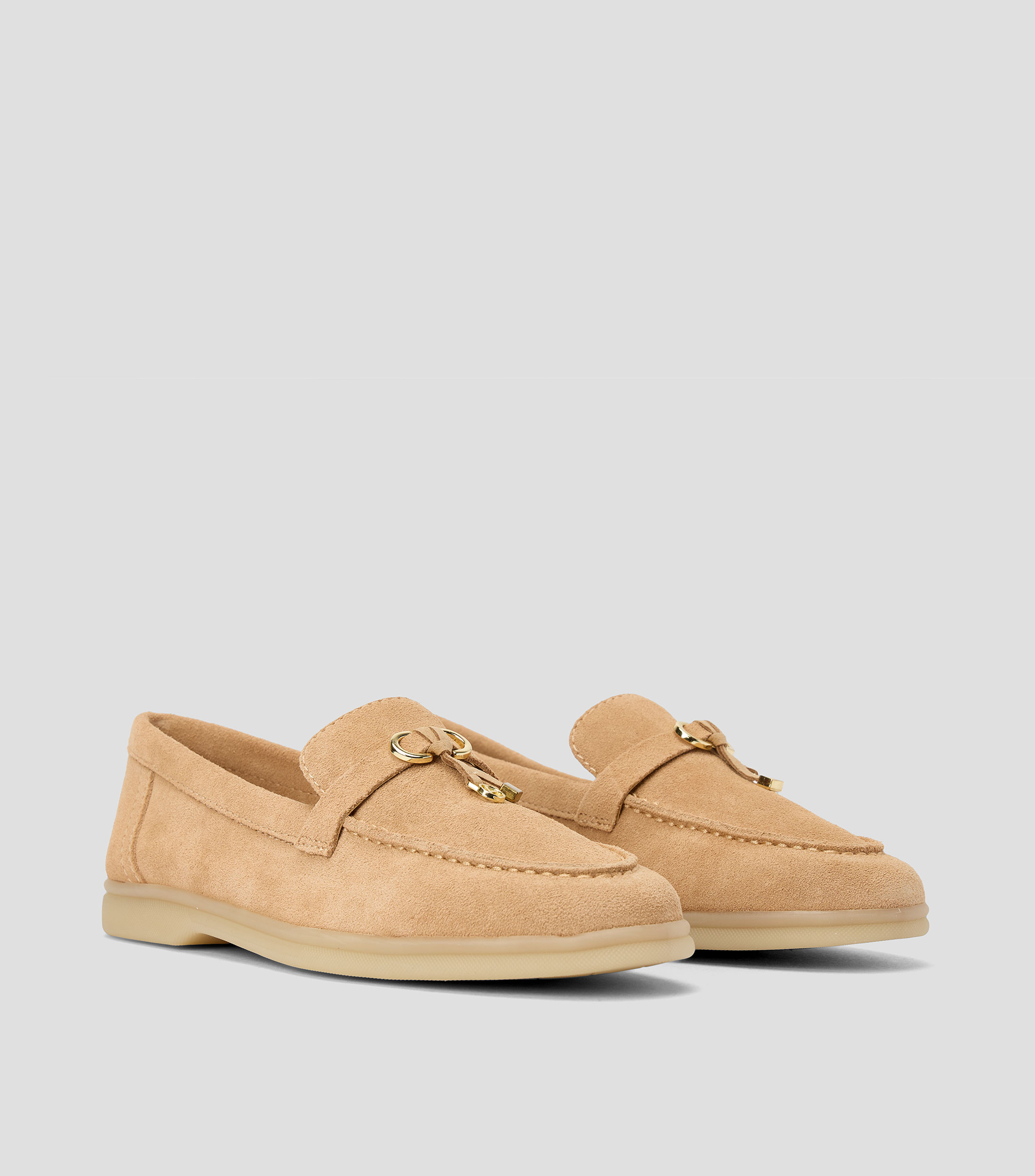 Mocasines con adorno en piel Mujer
