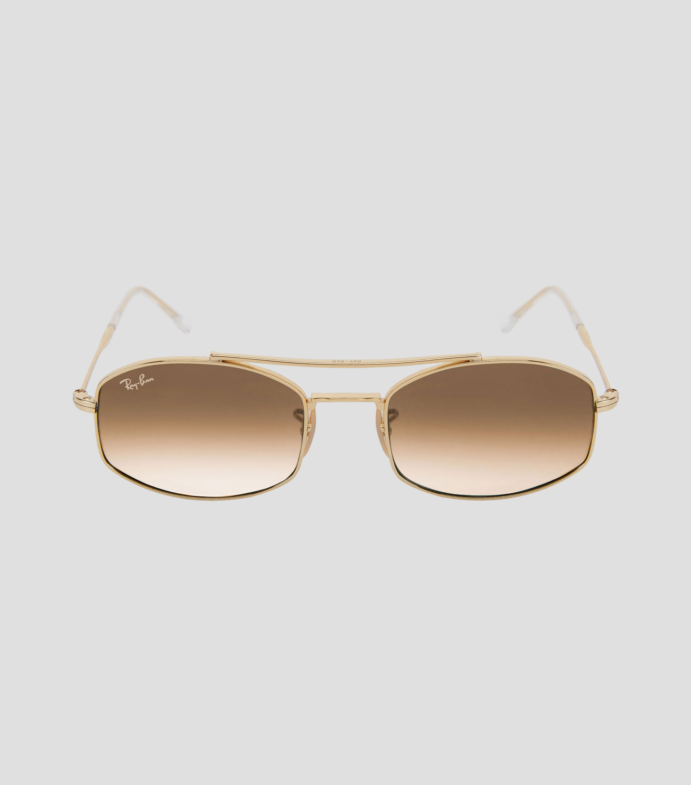 Lentes de sol ovalados dorados Unisex