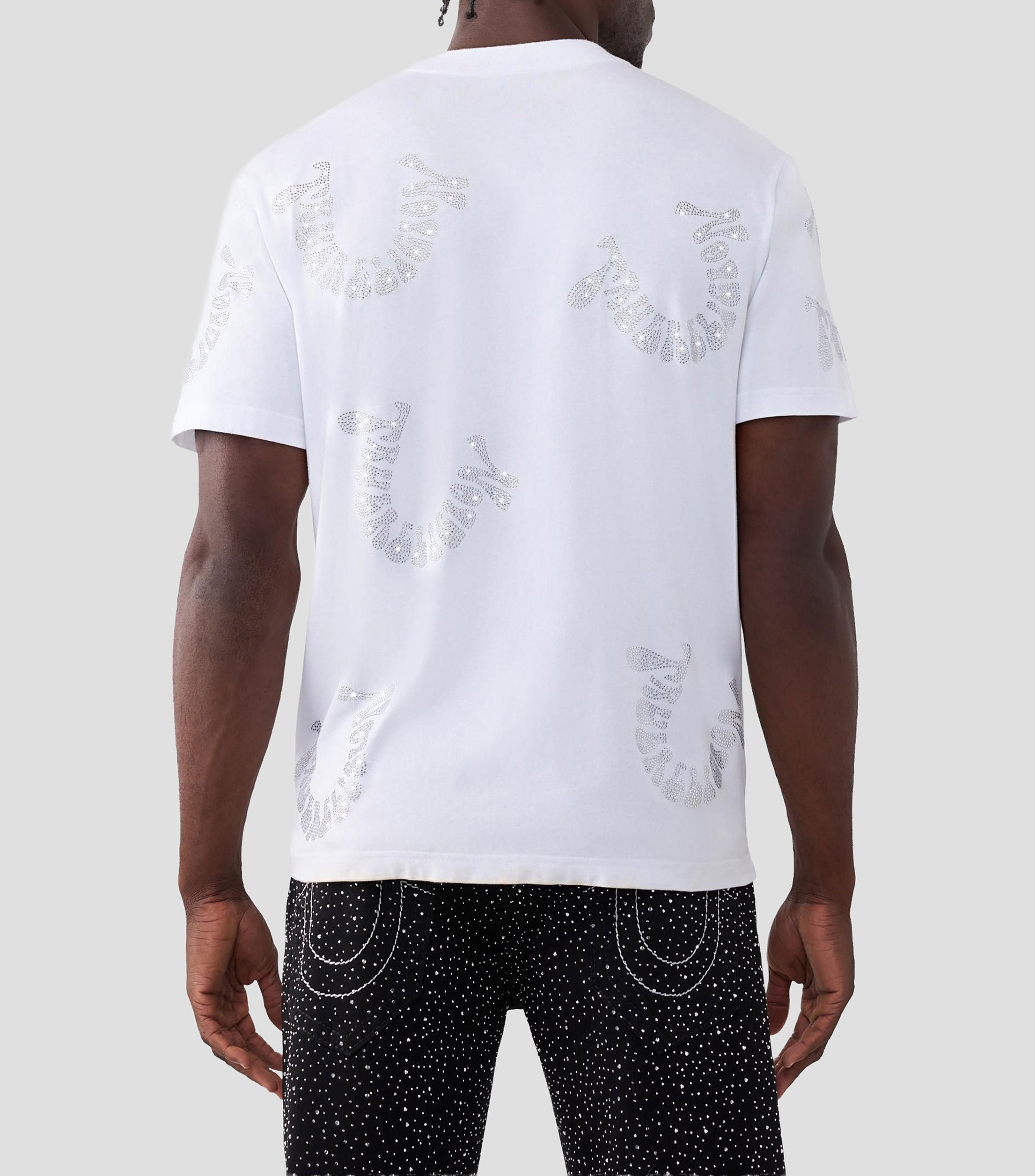 Playera cuello redondo manga corta con estampado Hombre