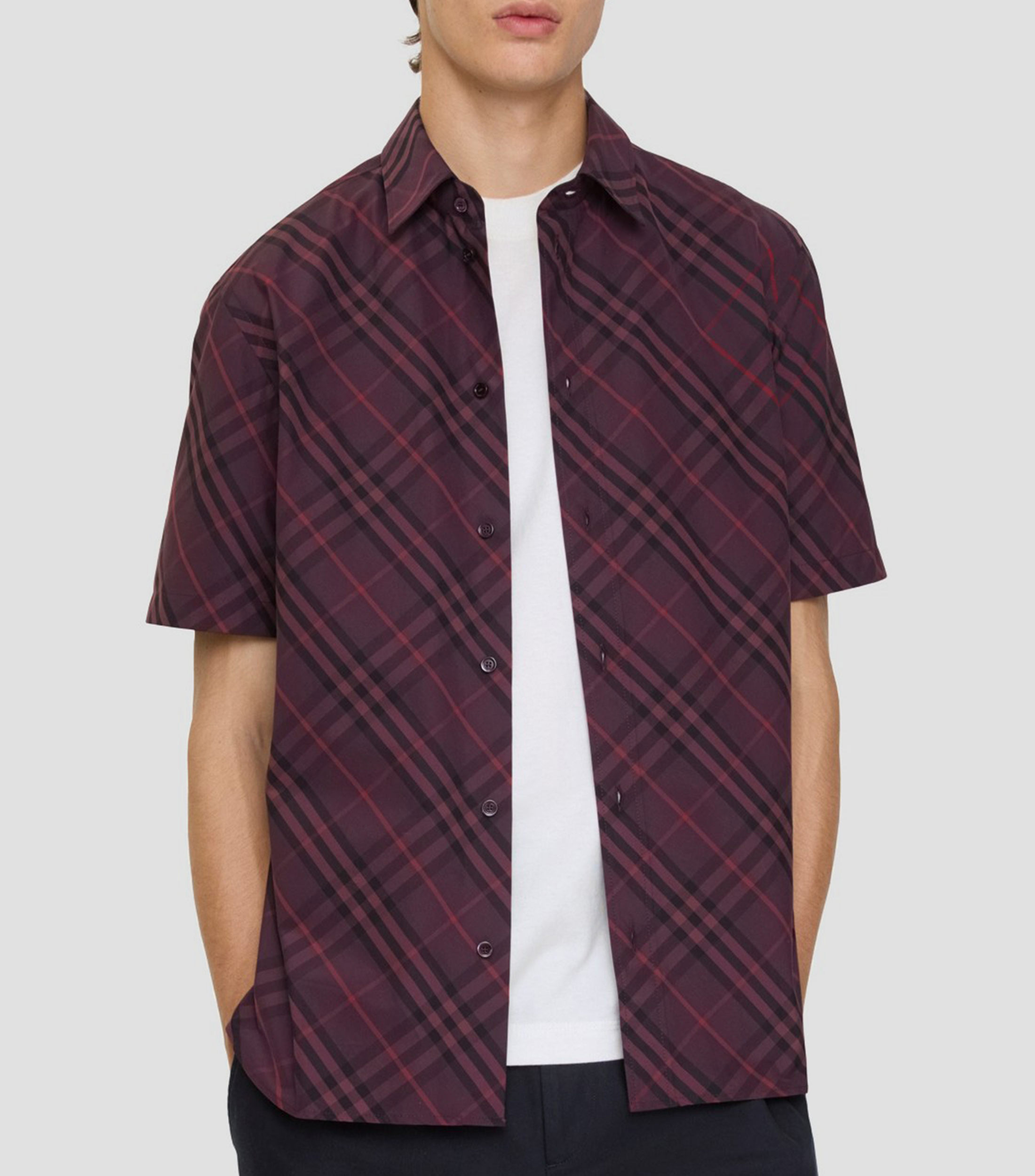 Camisa cuadros manga corta Hombre