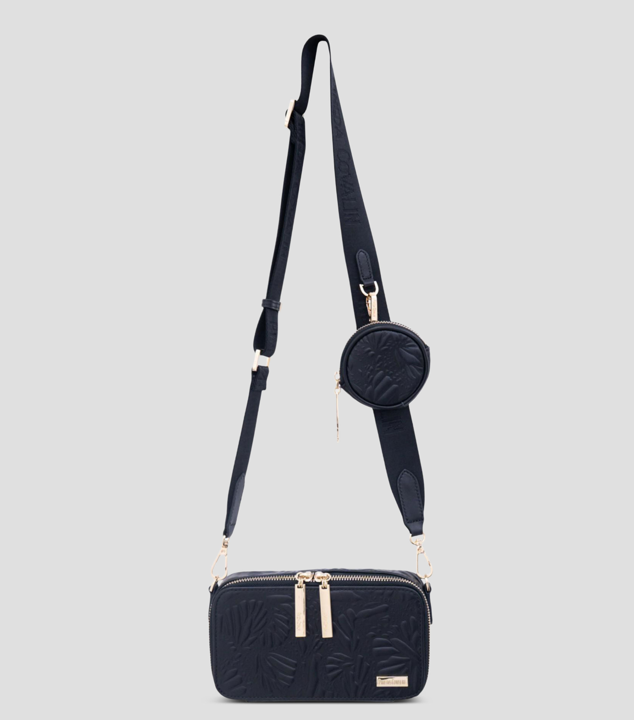 Bolsa Crossbody en piel con grabado de mariposa Mujer