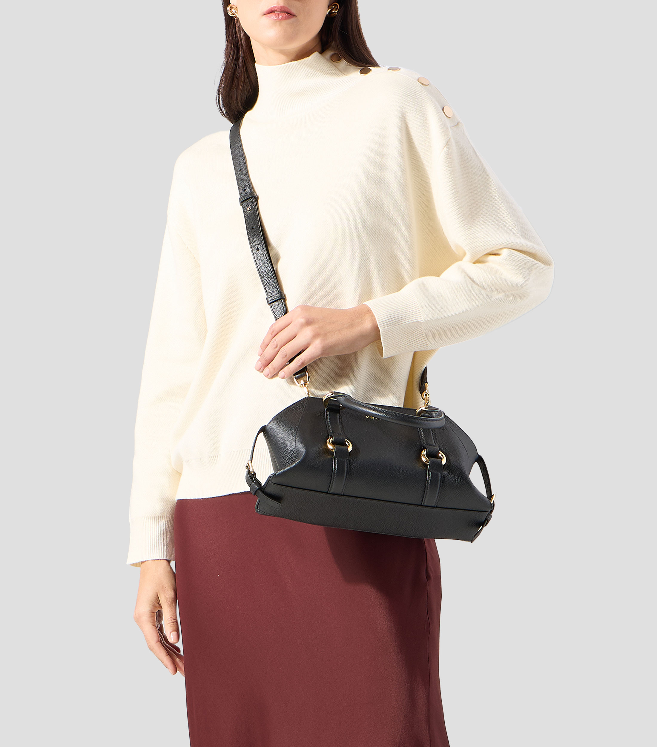 Bolsa Satchel en piel Farringdon granulada Mujer