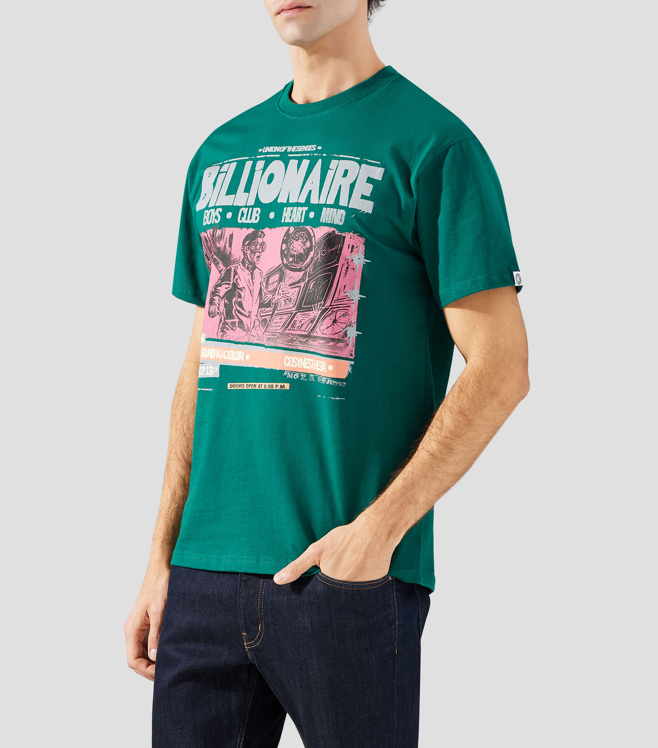 Playera cuello redondo manga corta estampada Hombre