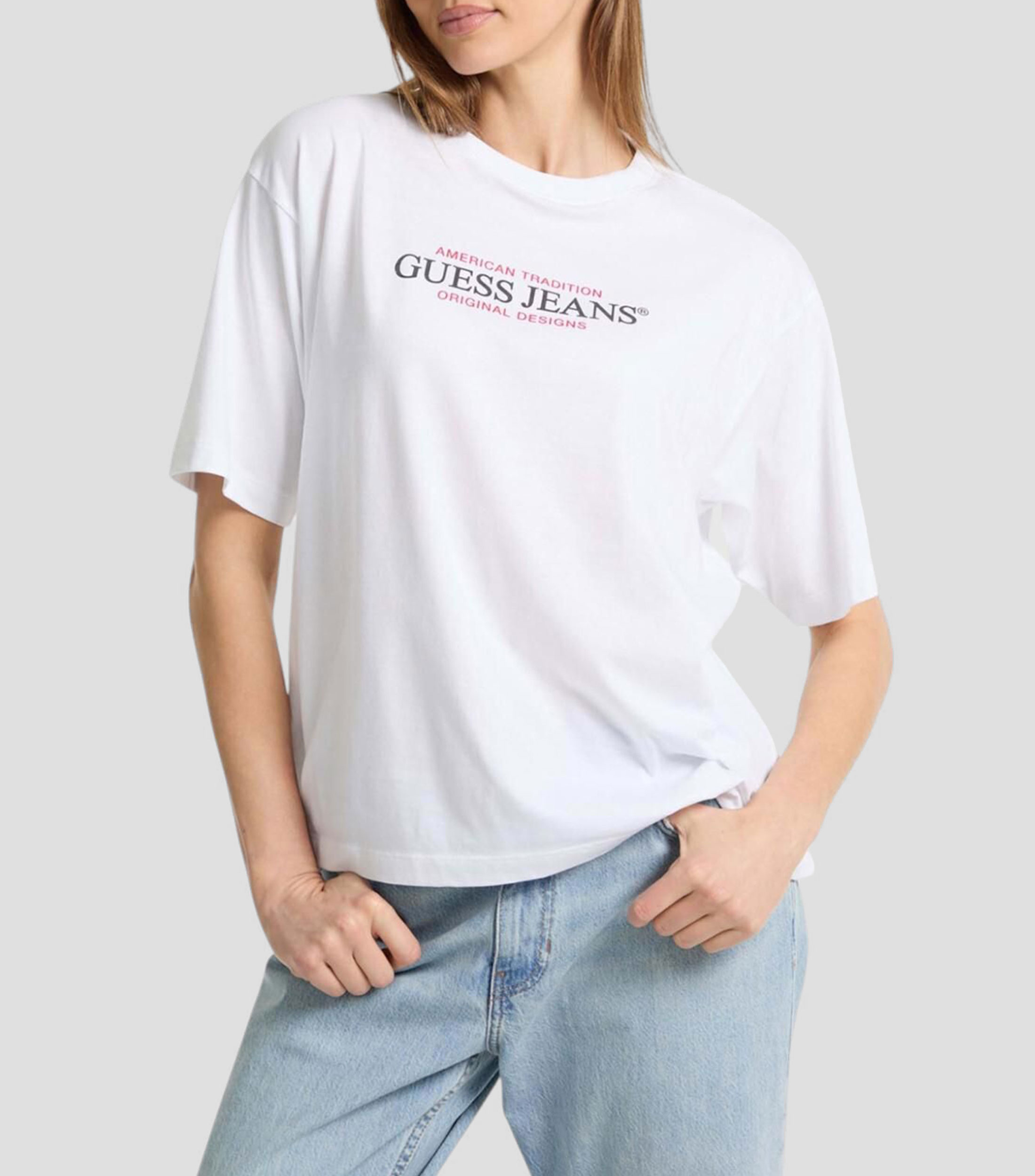 Playera cuello redondo manga corta estampada Mujer