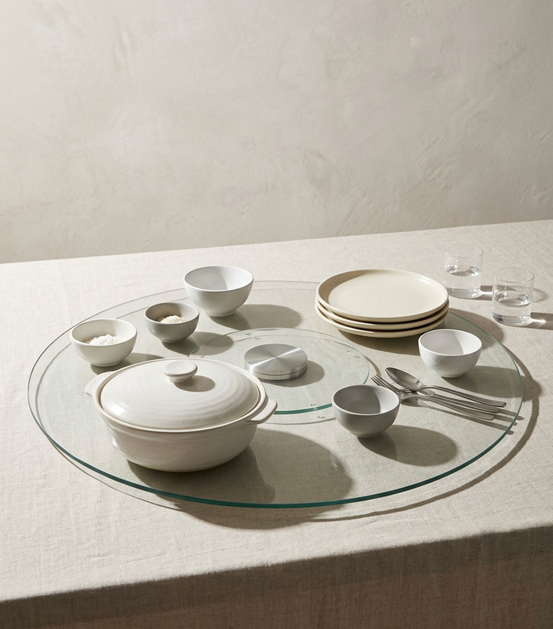 Centro de Mesa Giratorio, Lazy Susan, transparente