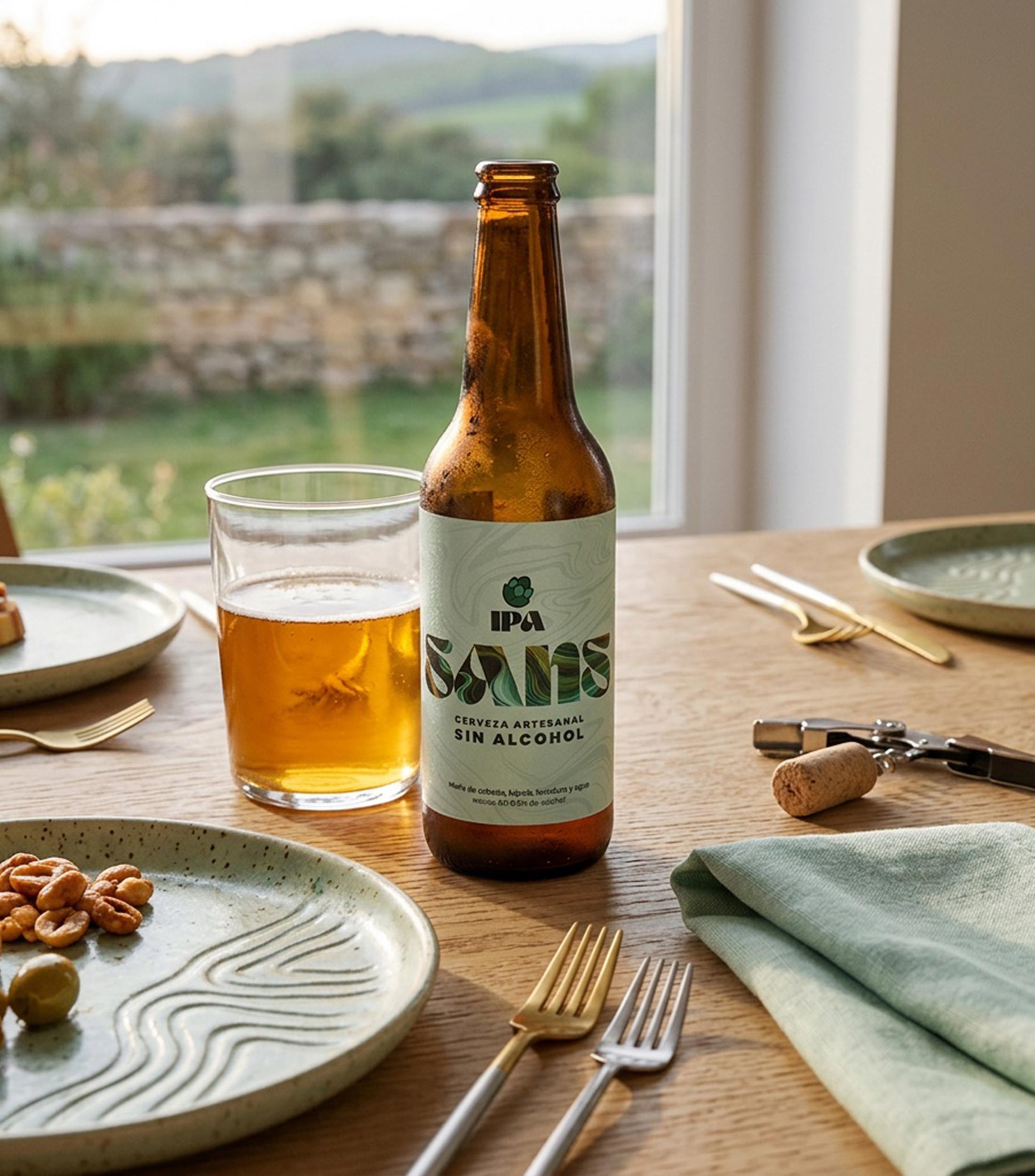 Cerveza Sans IPA Ale Sin Alcohol, 355 ml