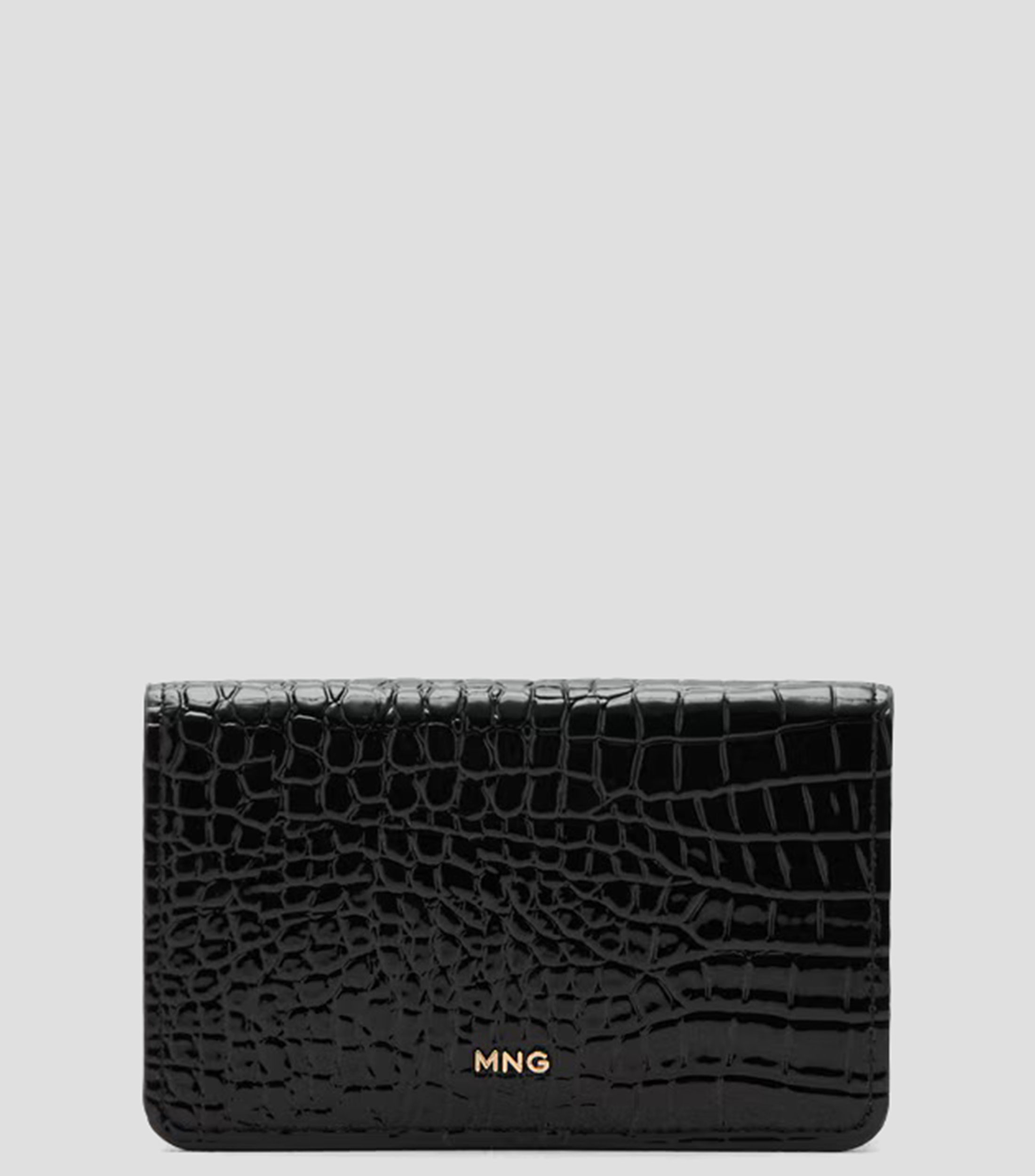 Cartera estampado cocodrilo brillante Mujer