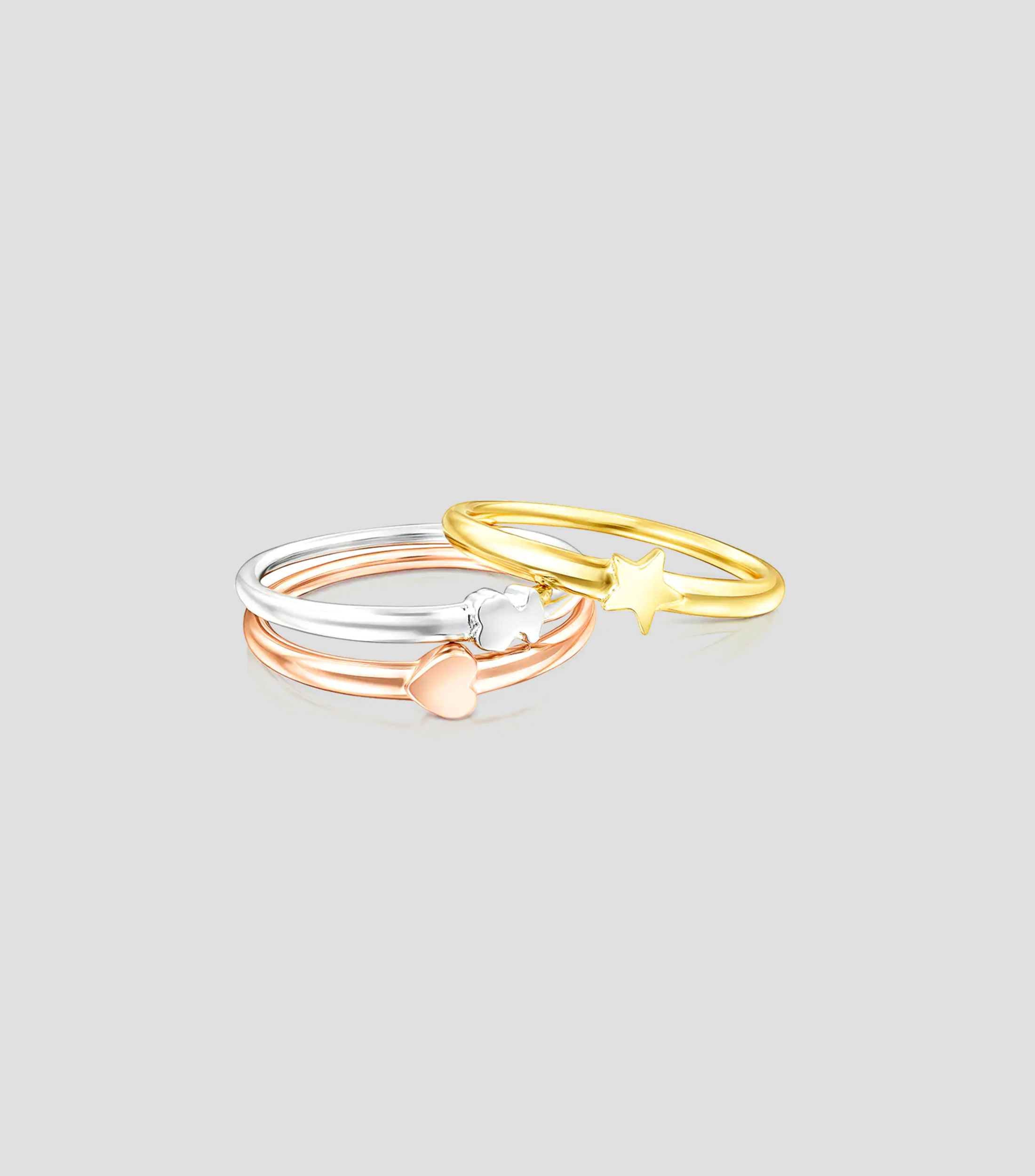 Set de 3 Anillos en plata Ring Mix Mujer Talla: 7