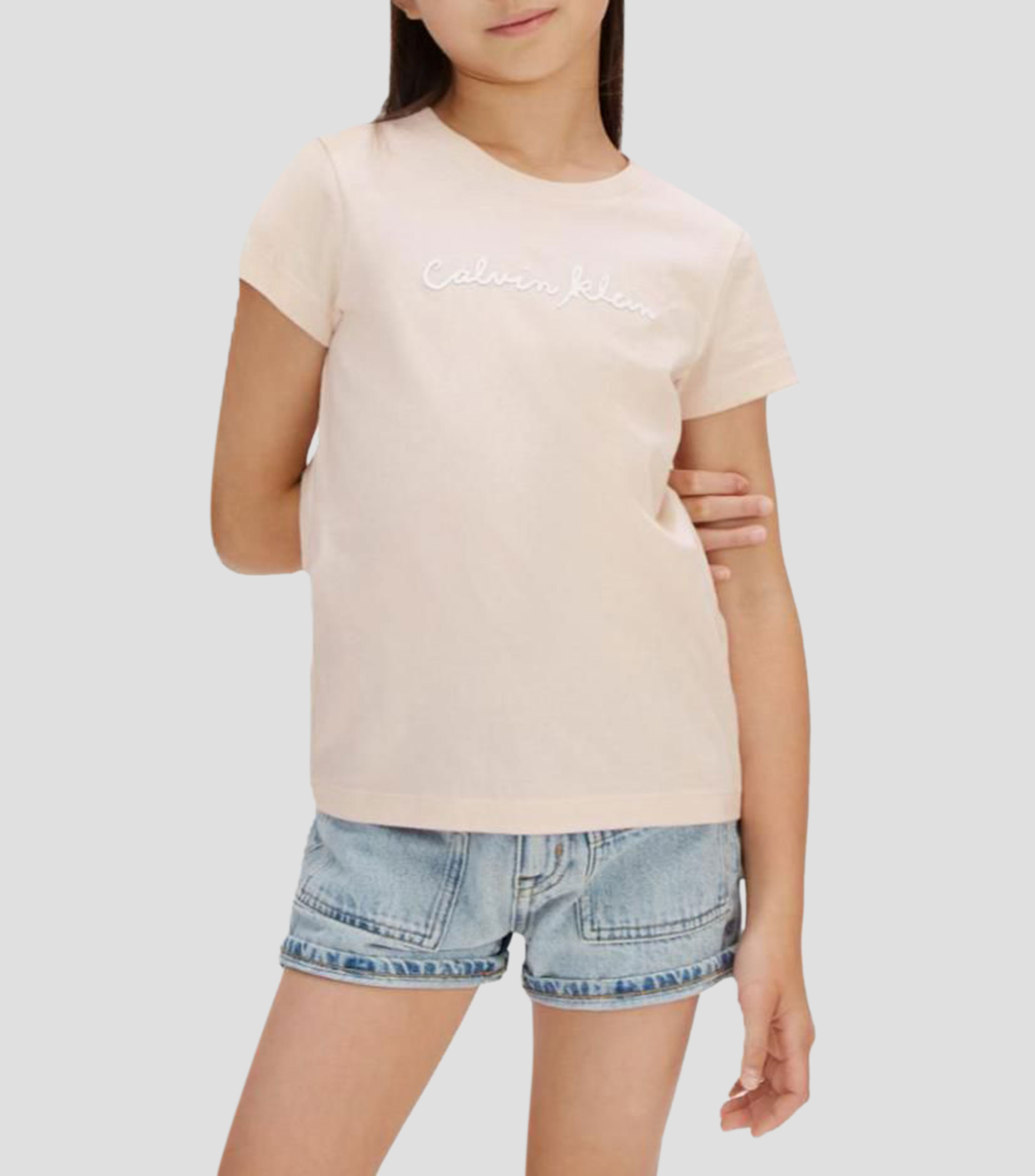 Playera cuello redondo manga corta estampada Niña