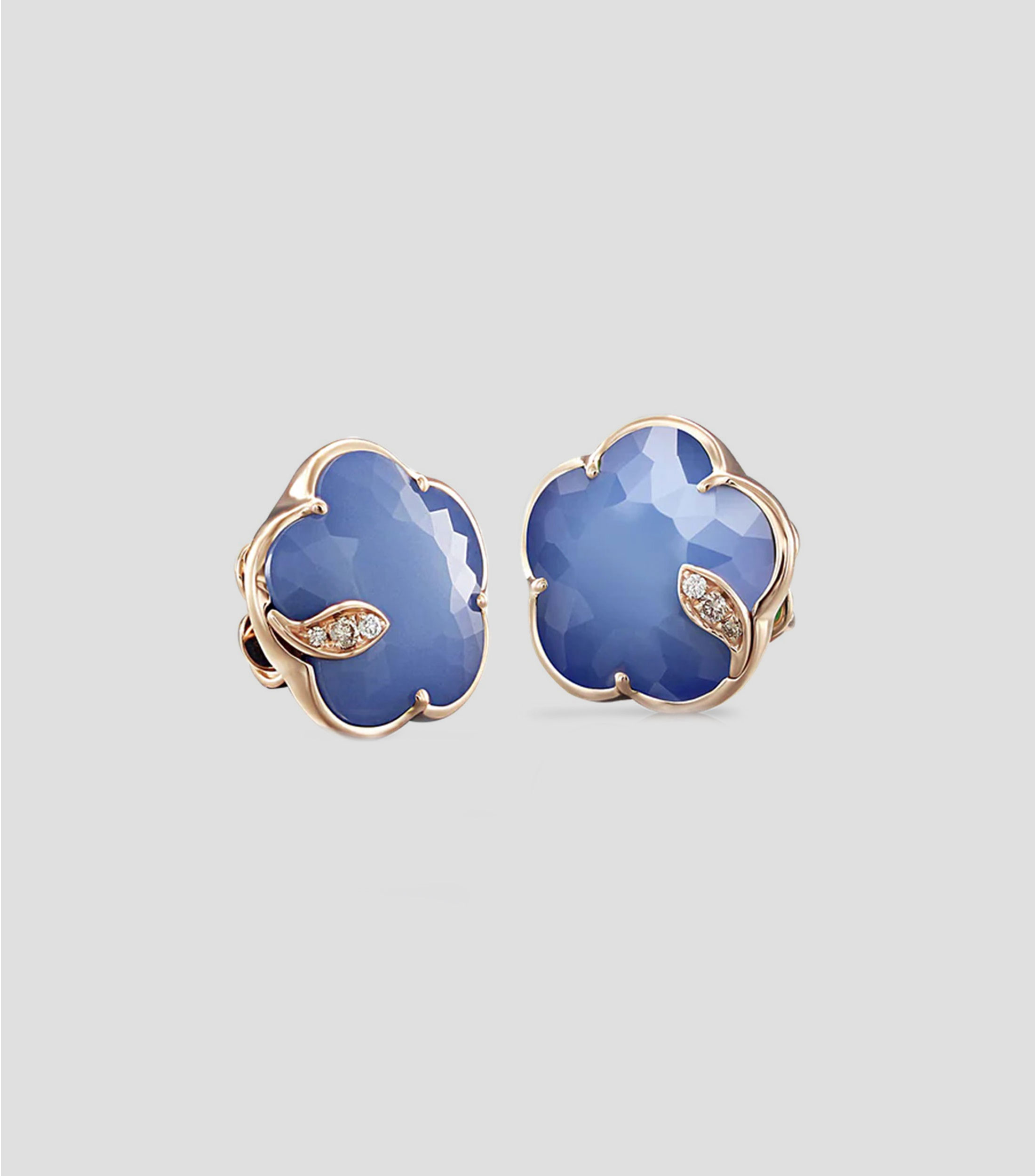 Aretes en oro rosa de 18 Kilates en forma de flor Joli Mujer