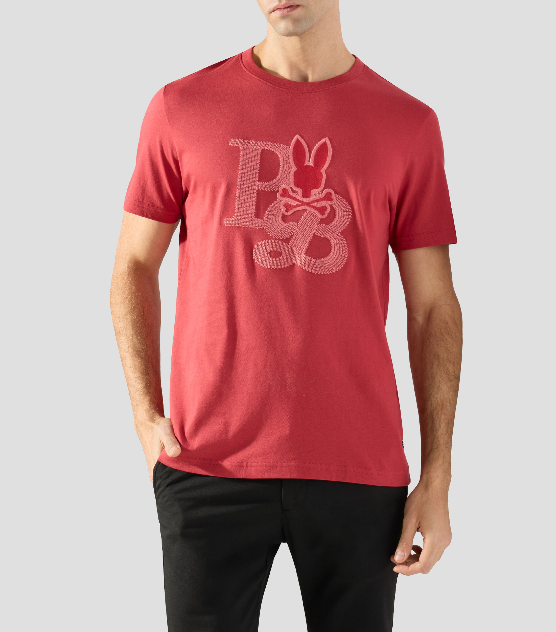 Playera cuello redondo manga corta estampada Hombre