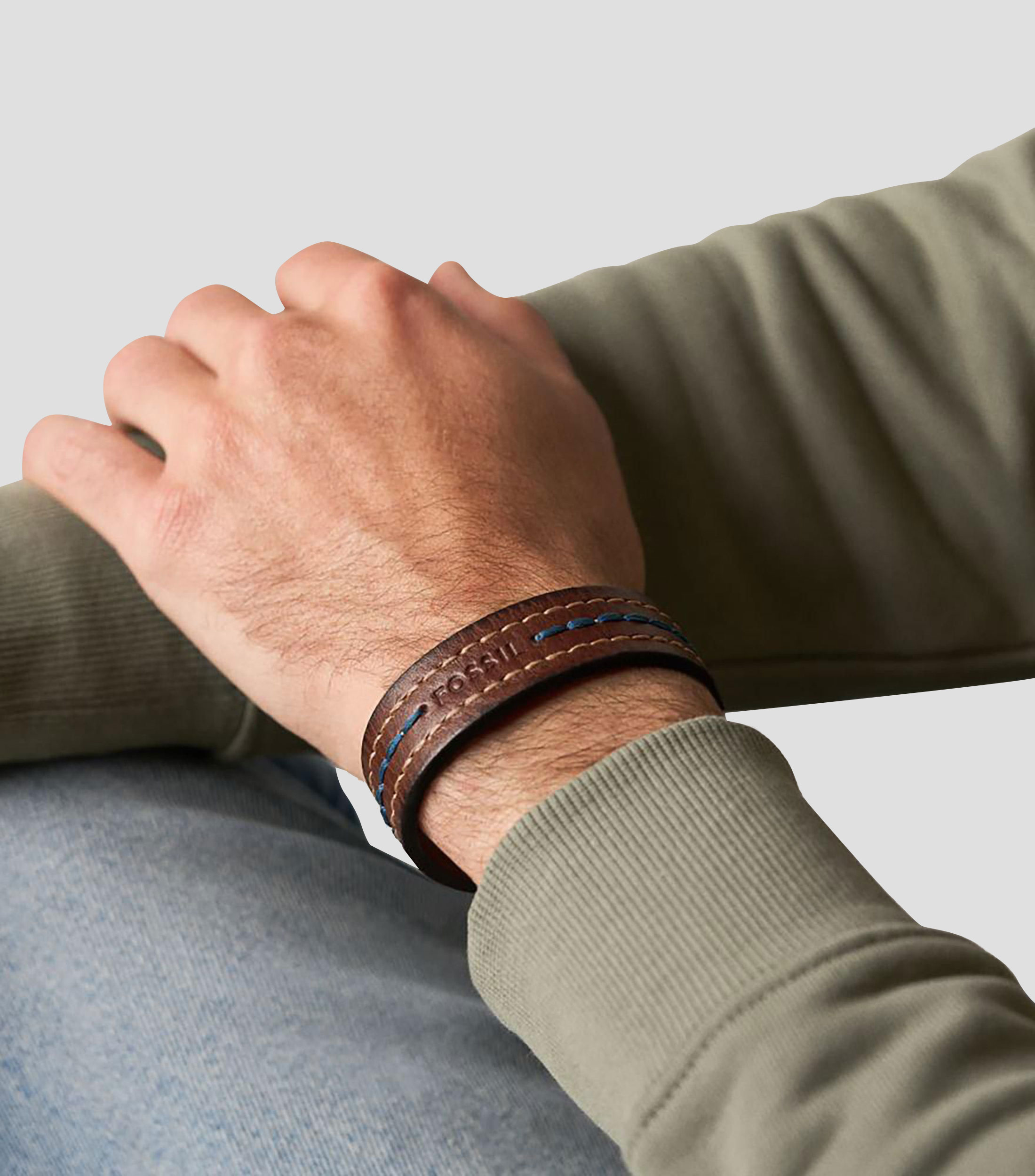 Pulsera en piel con hebilla Hombre