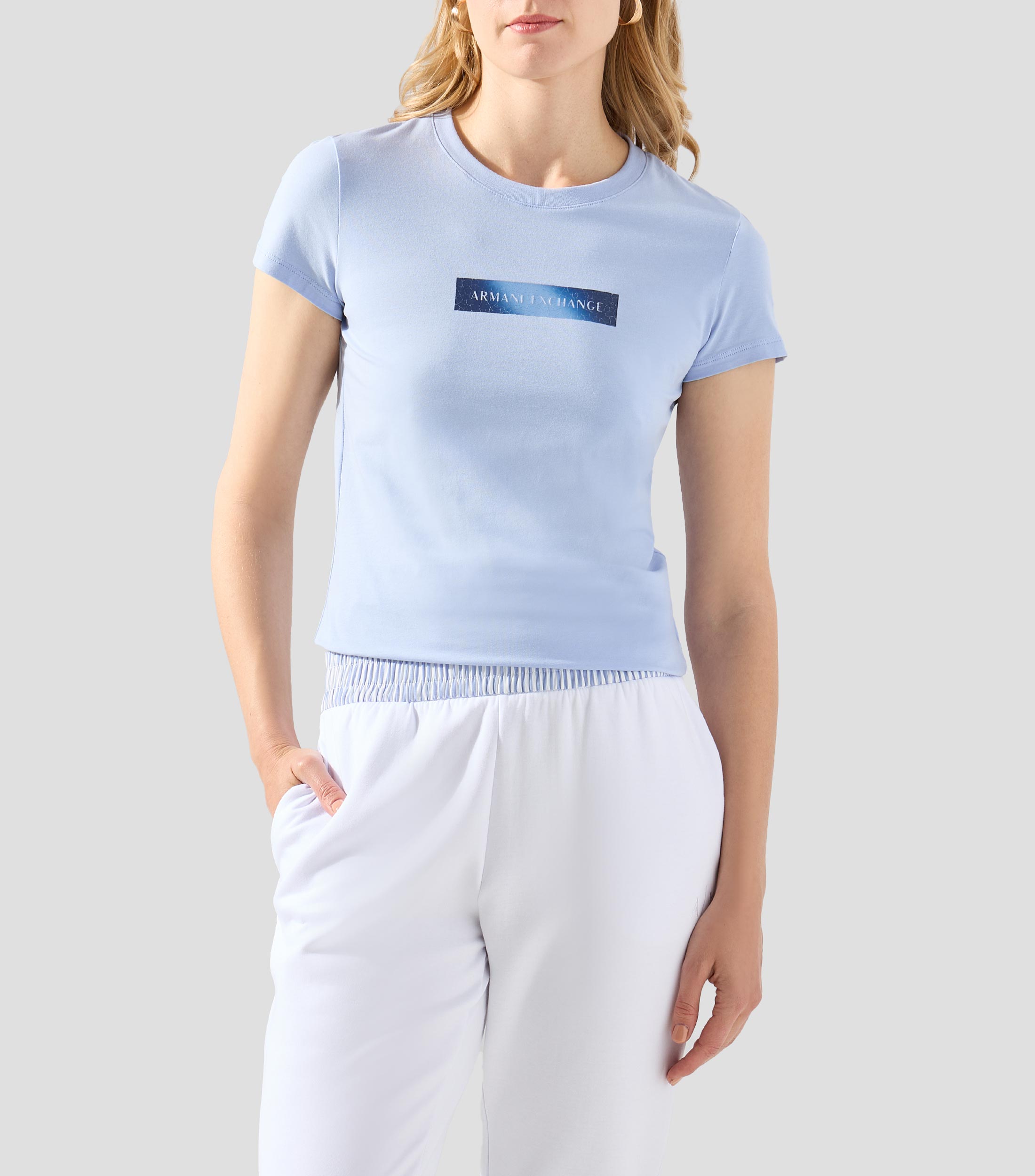 Playera cuello redondo manga corta estampada Mujer