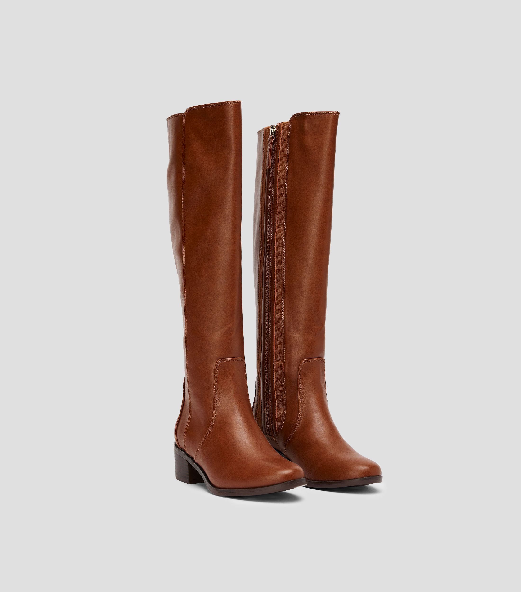 Botas largas casuales tacón medio media luna Mujer