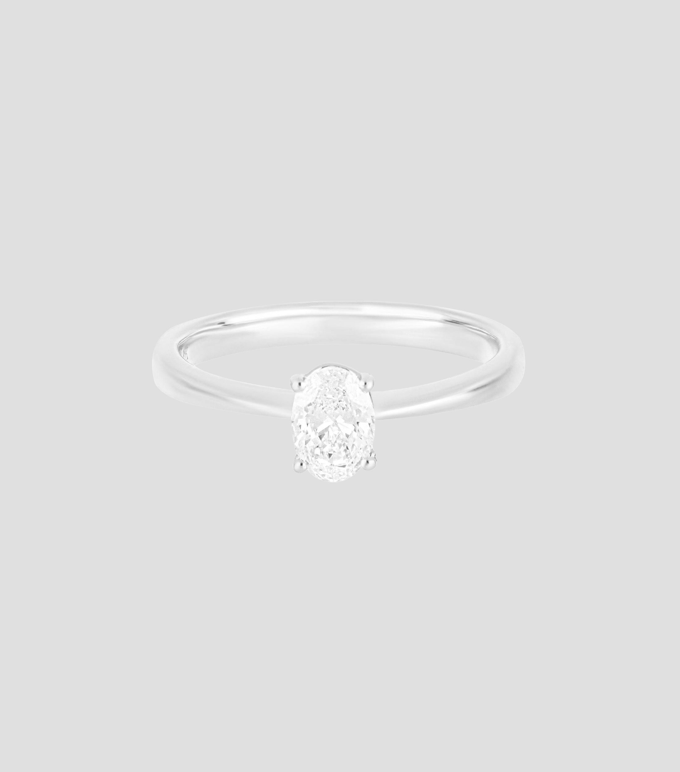Anillo de compromiso en Oro blanco de 18 Kilates con diamante Mujer