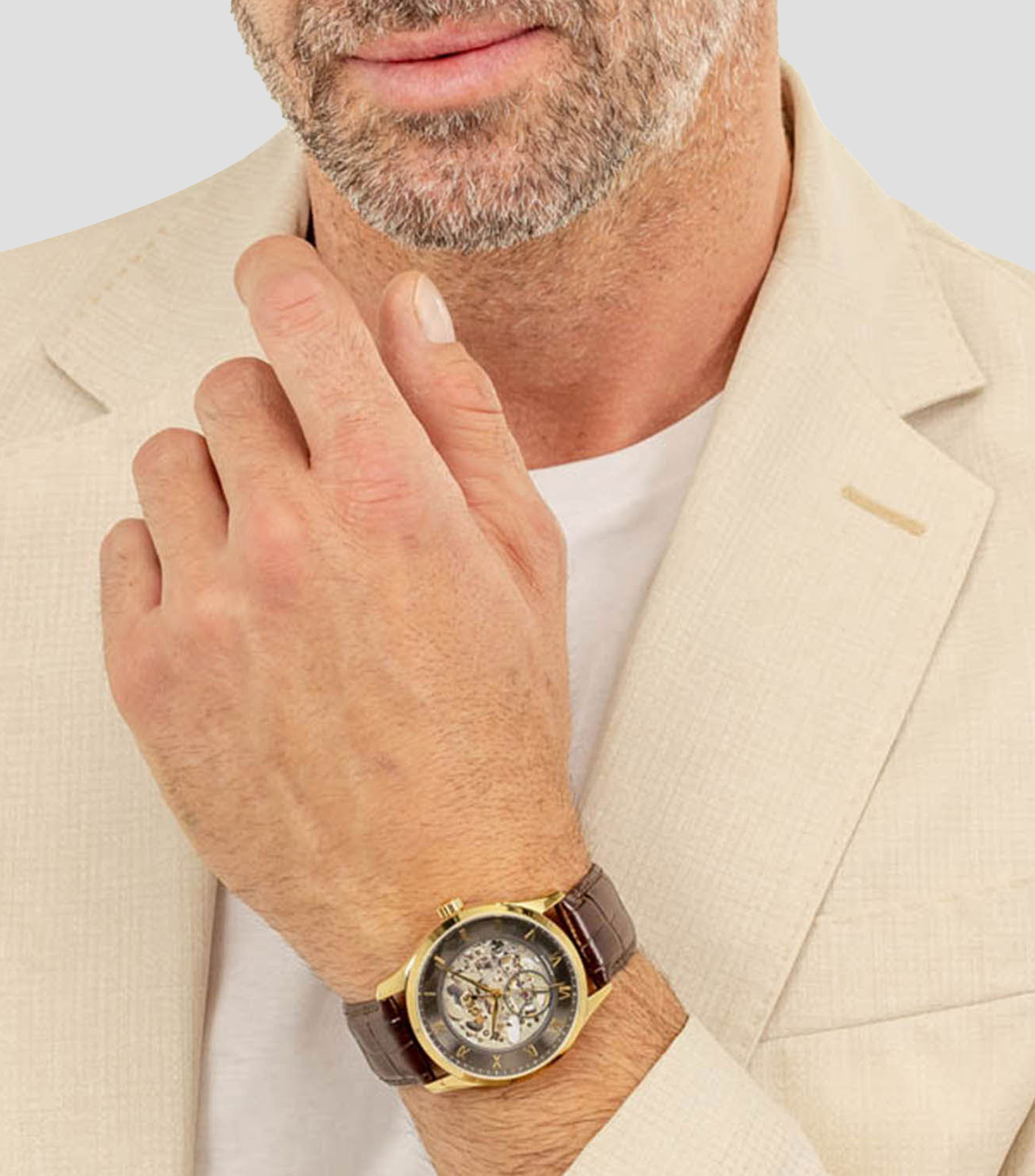 Reloj Principle Skeleton para Hombre De vestir Dorado, gris