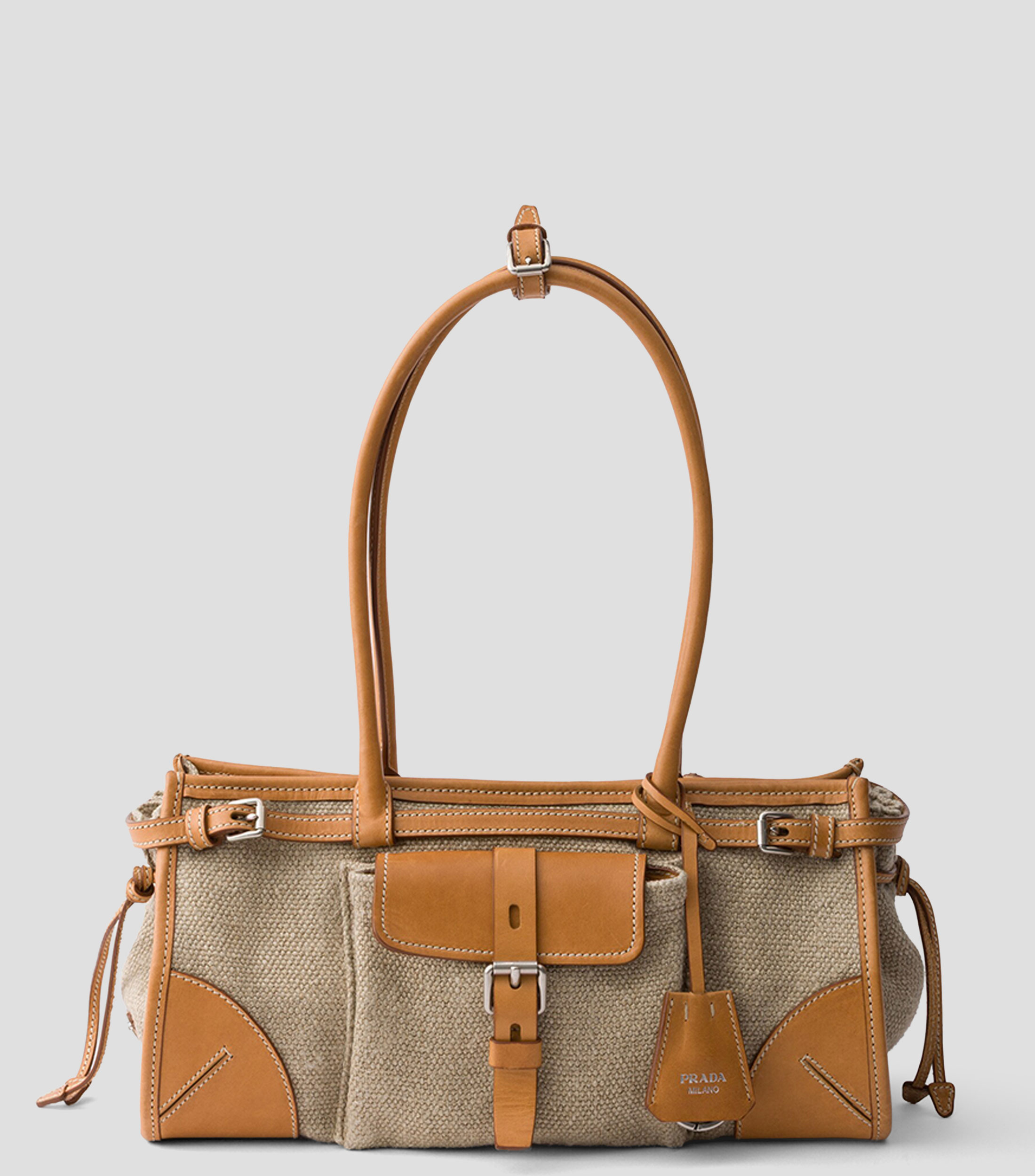 Bolsa Tote Beige Bonnie con Detalles en Piel, Mujer
