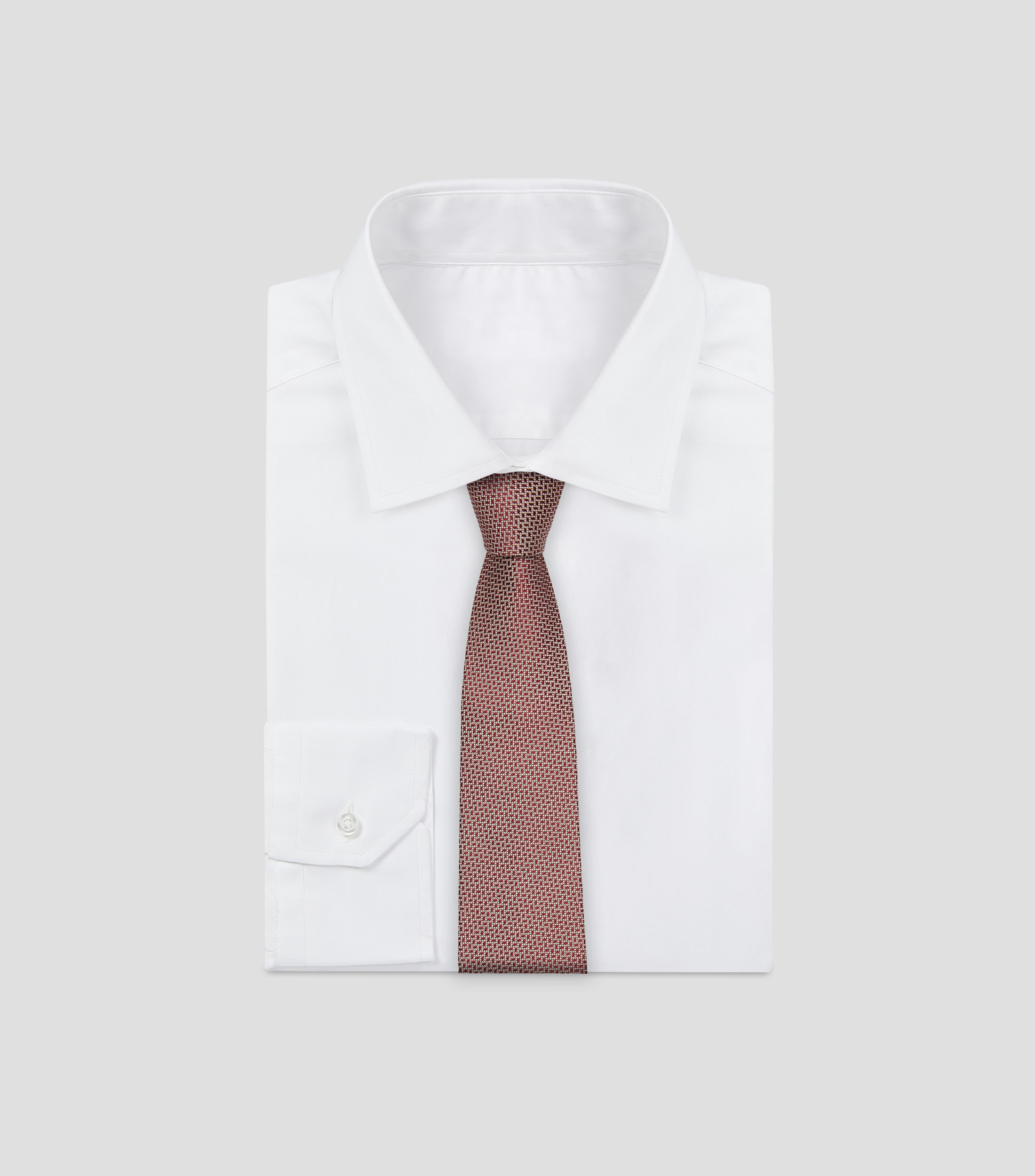 Corbata ancha en seda vino estampada Torino