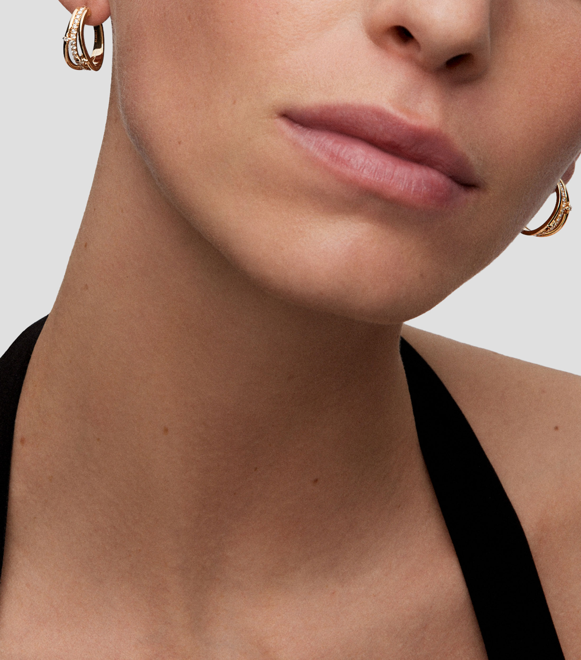 Aretes en oro amarillo de 18 Kilates con diamantes Orion Mujer