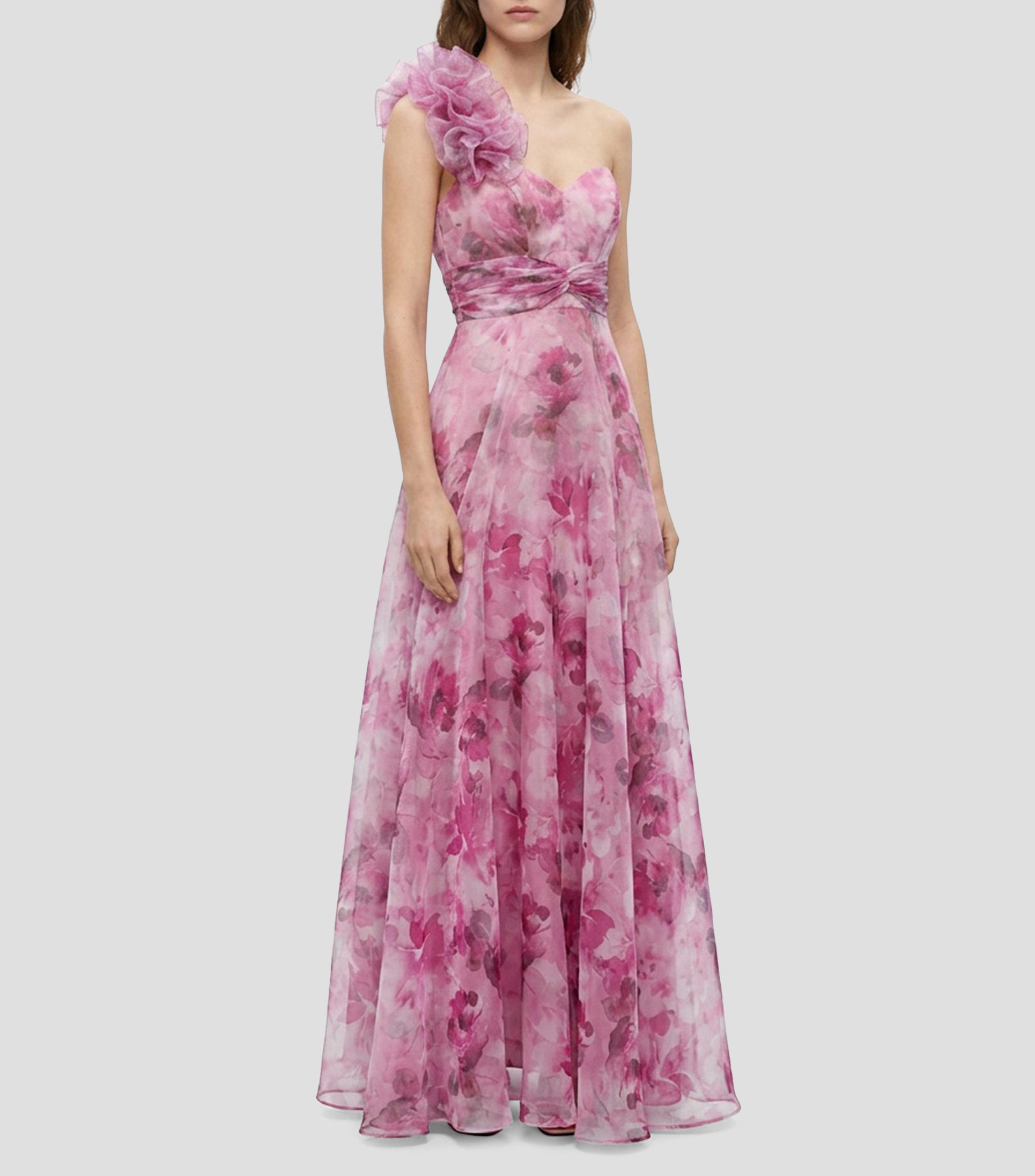 Vestido largo estampado Mujer