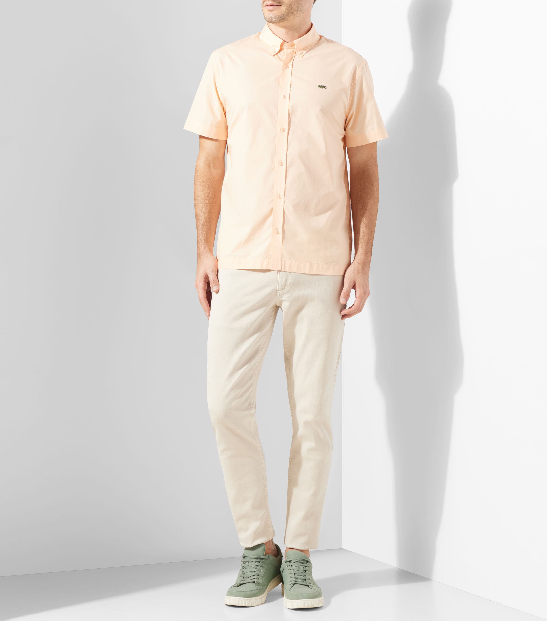 Camisa lisa manga corta Hombre