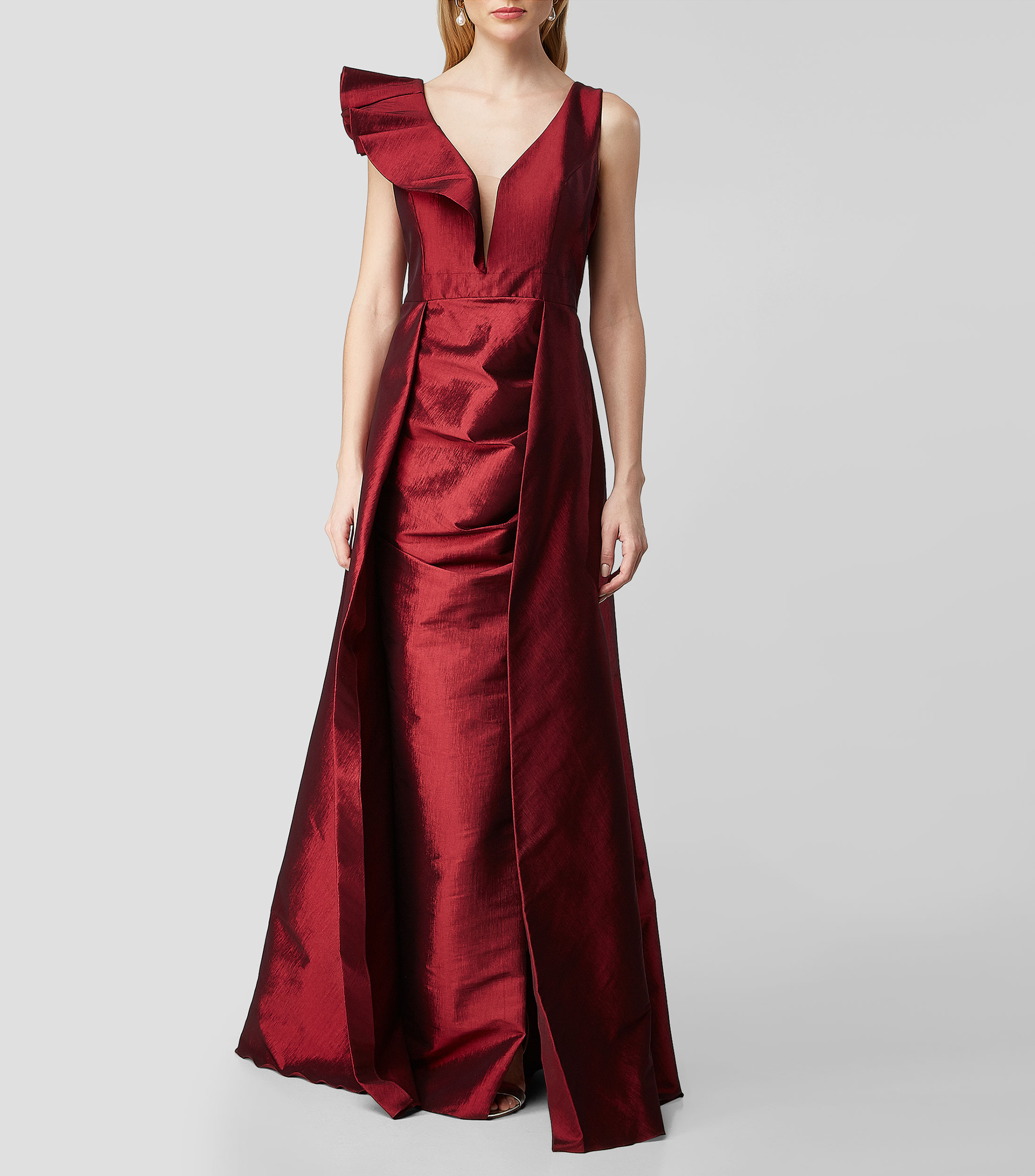 Vestido largo liso Mujer