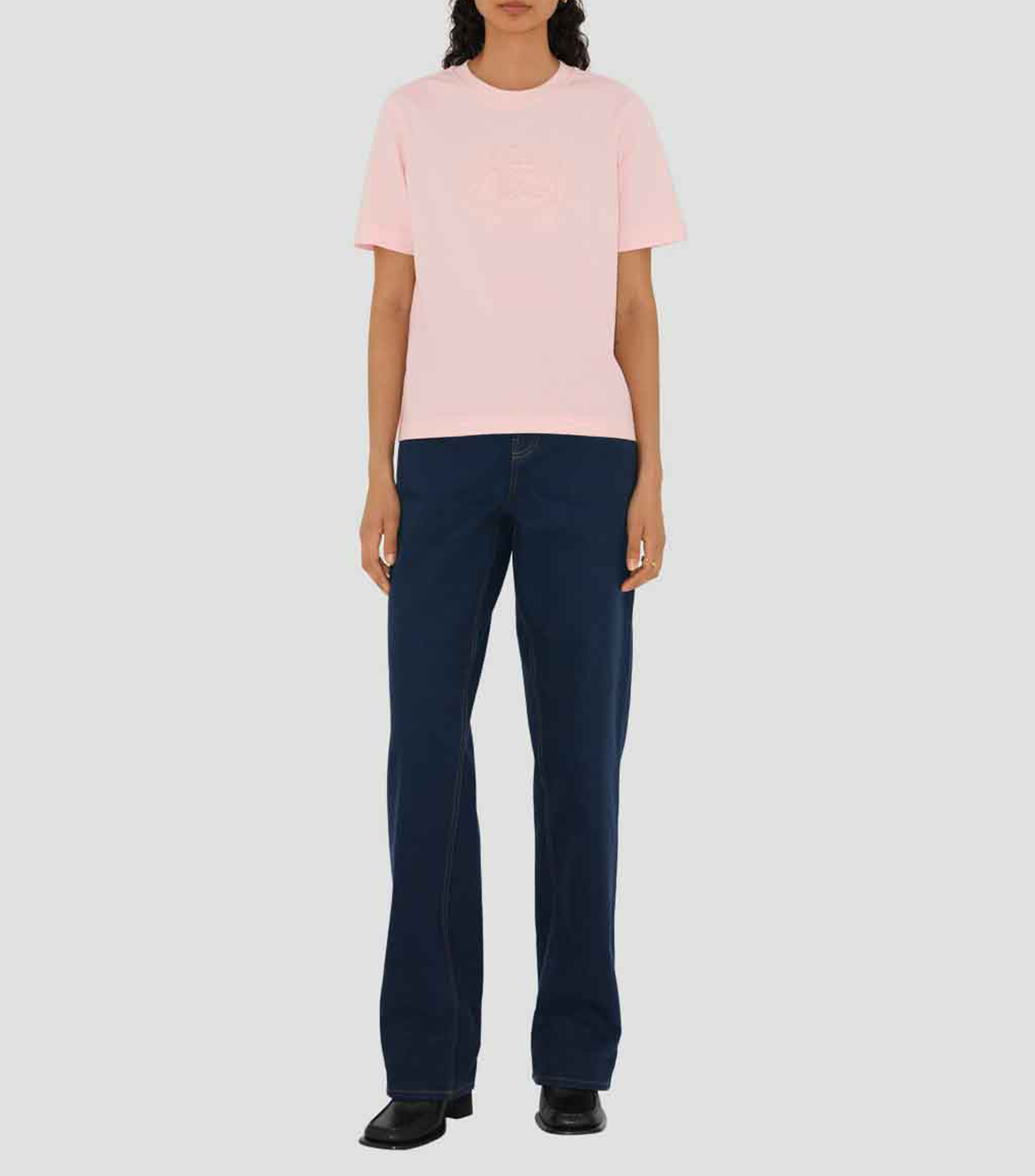Playera cuello redondo manga corta liso Mujer