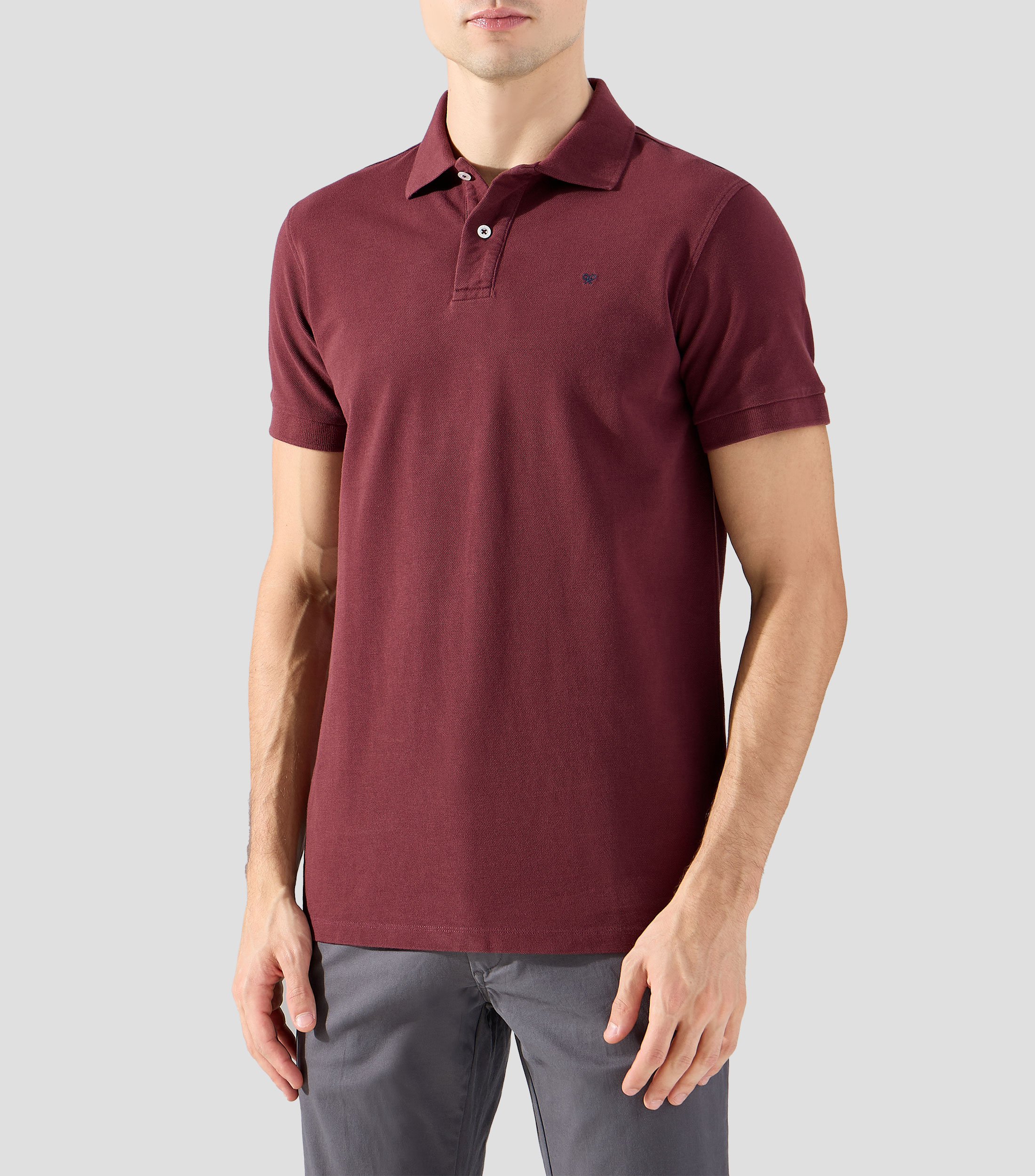Playera tipo Polo manga corta lisa Hombre